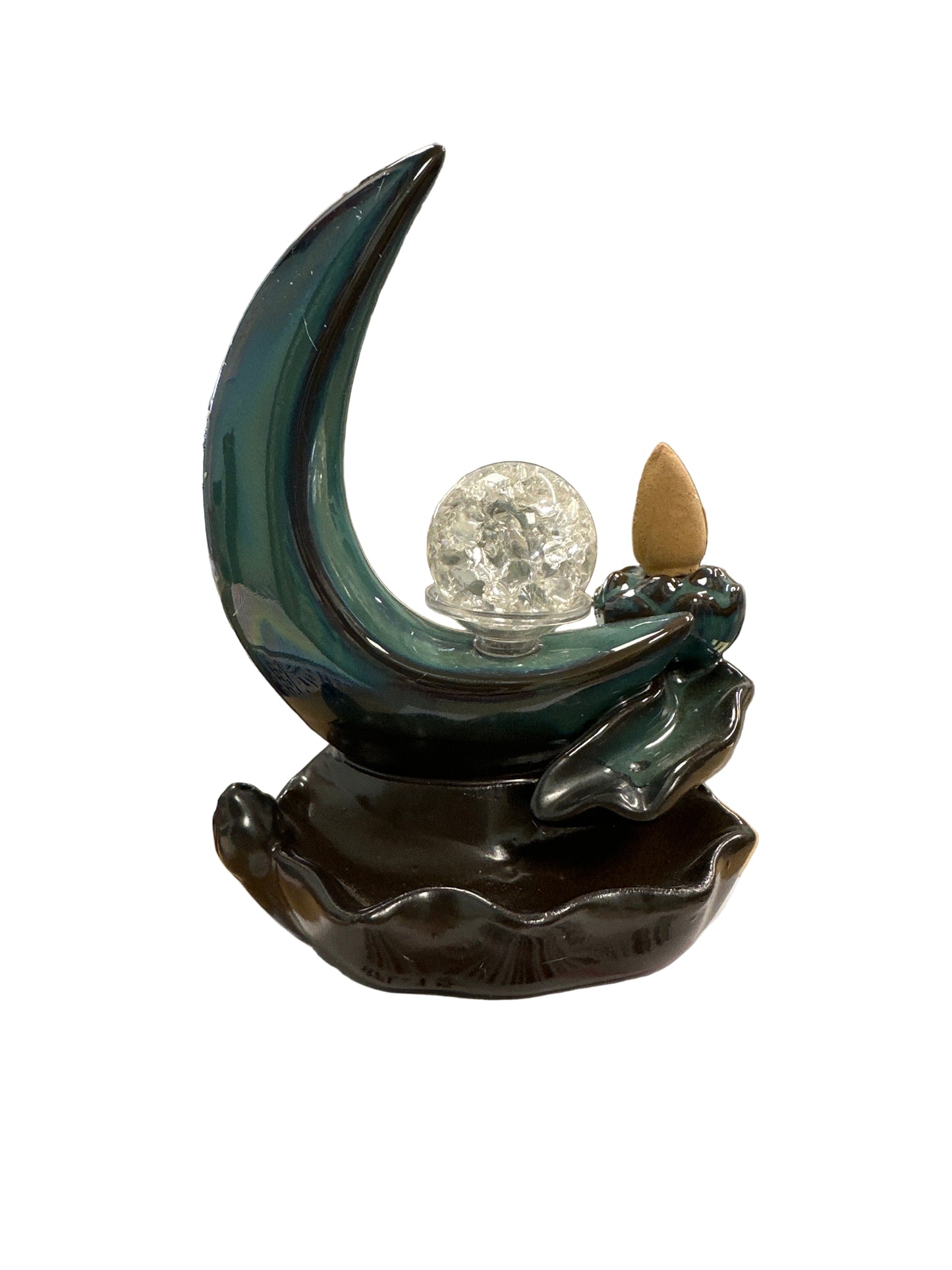Crescent Moon Crystal Ball Backflow Burner