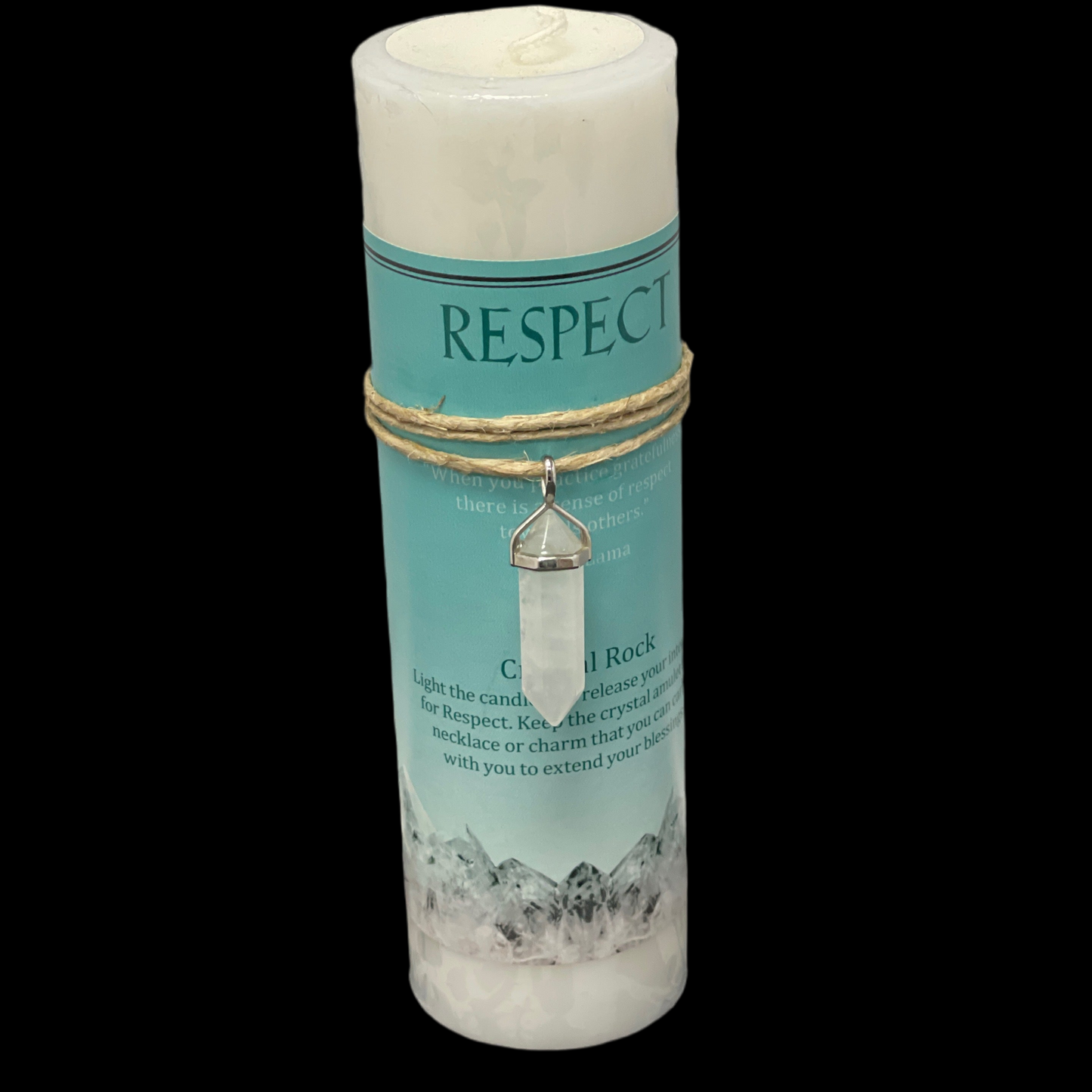 Crystal Energy Candle Respect - Crystal Rock (Quartz)