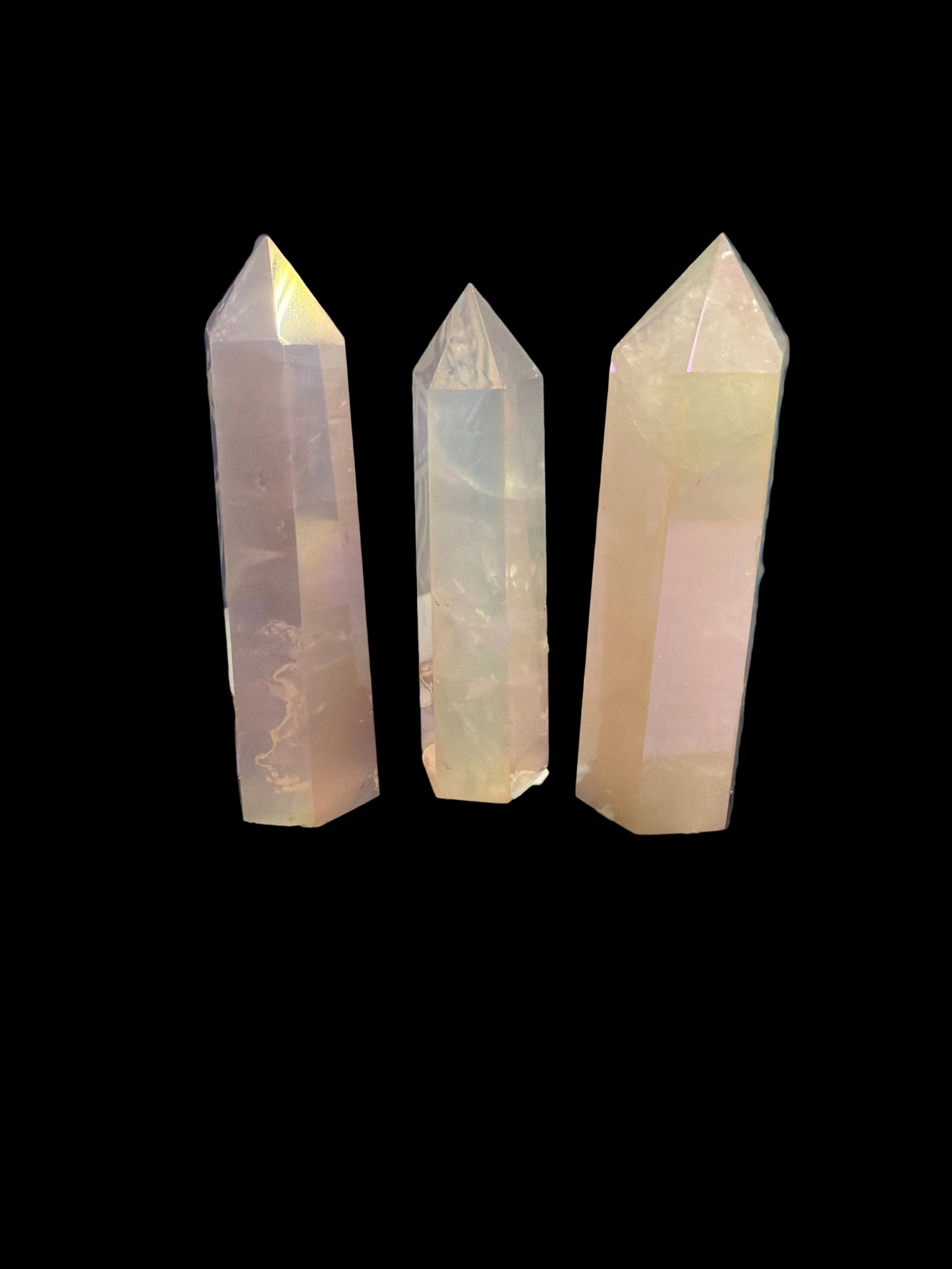 Rose Aura Quartz Tower