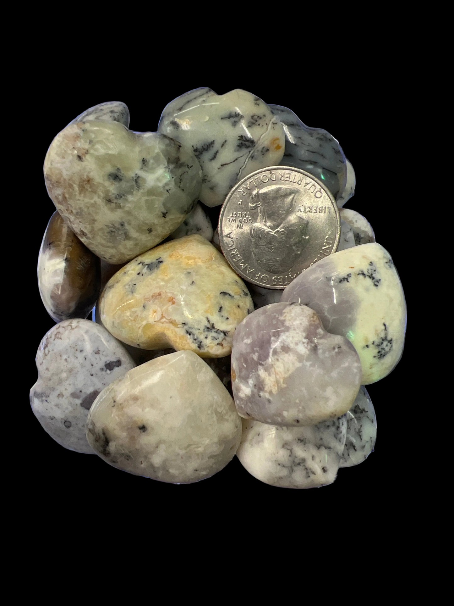 Dendritic Opal Hearts Small