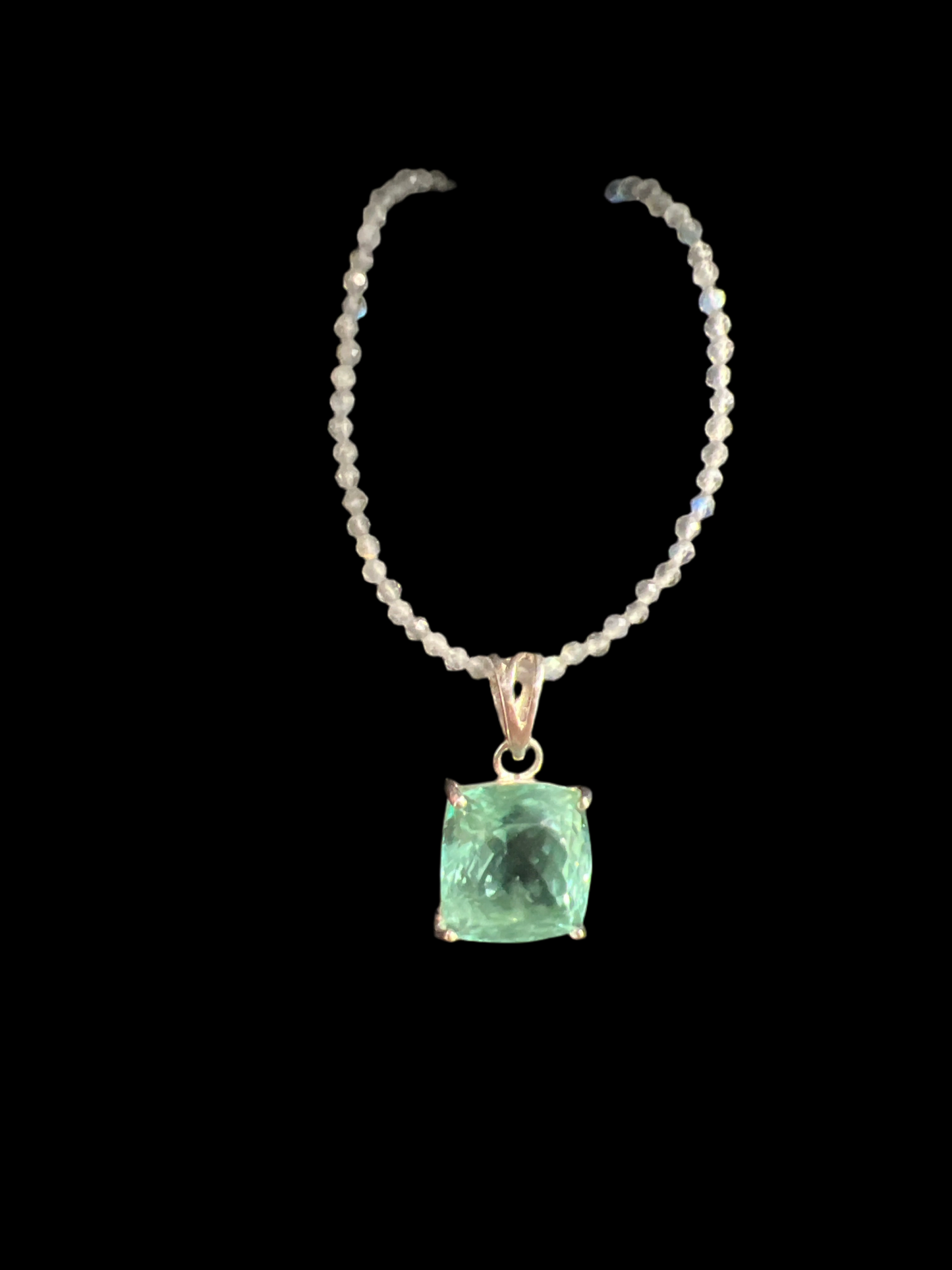 Fluorite Pendant w/Labradorite Chain