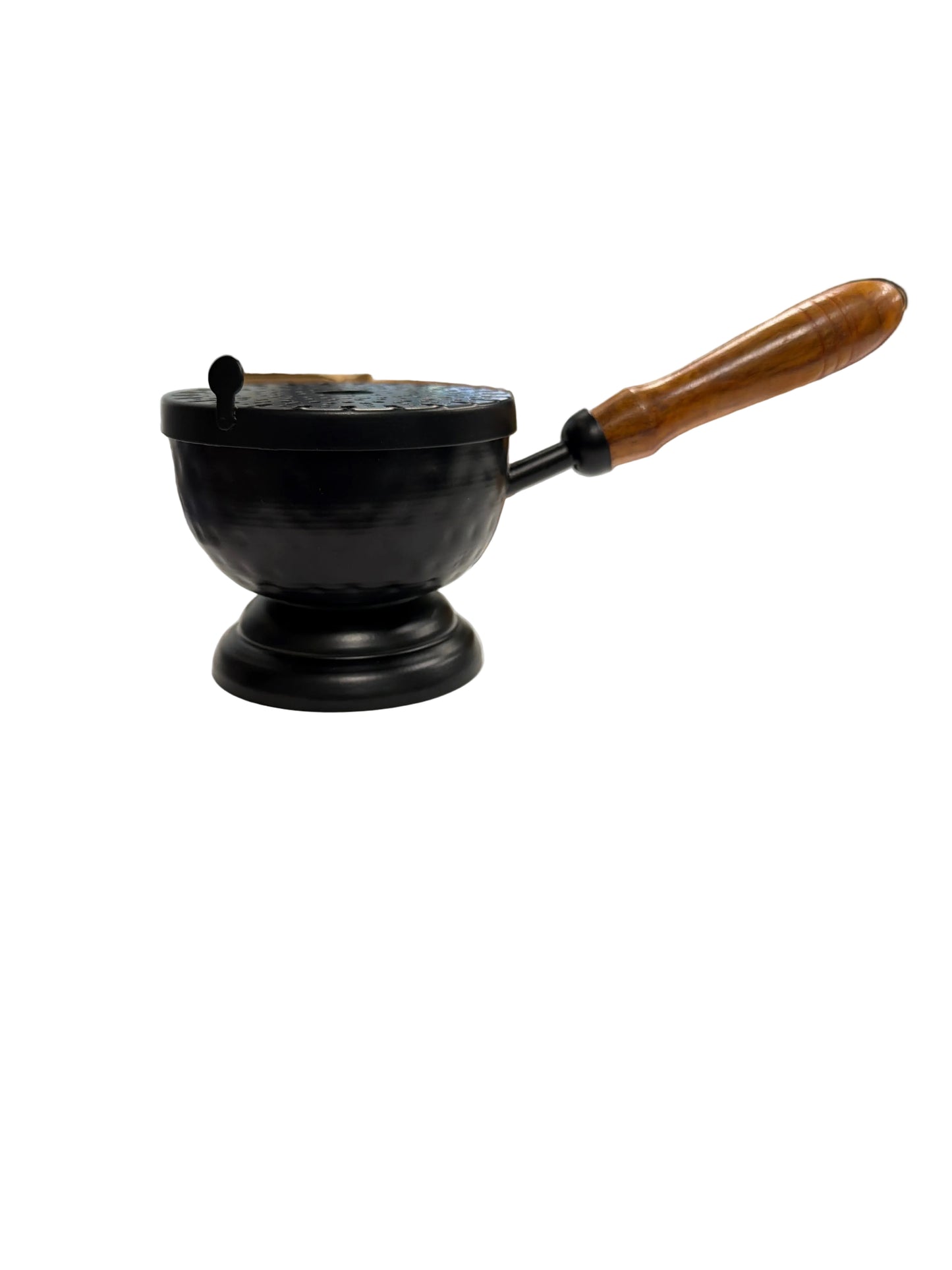 9” Iron Cauldron w/wooden handle