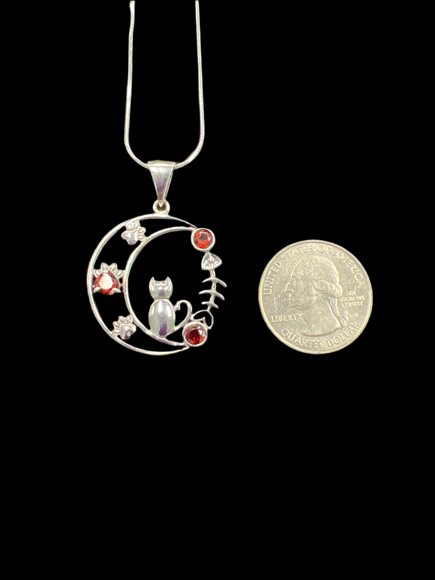 Cat & Moon Necklace