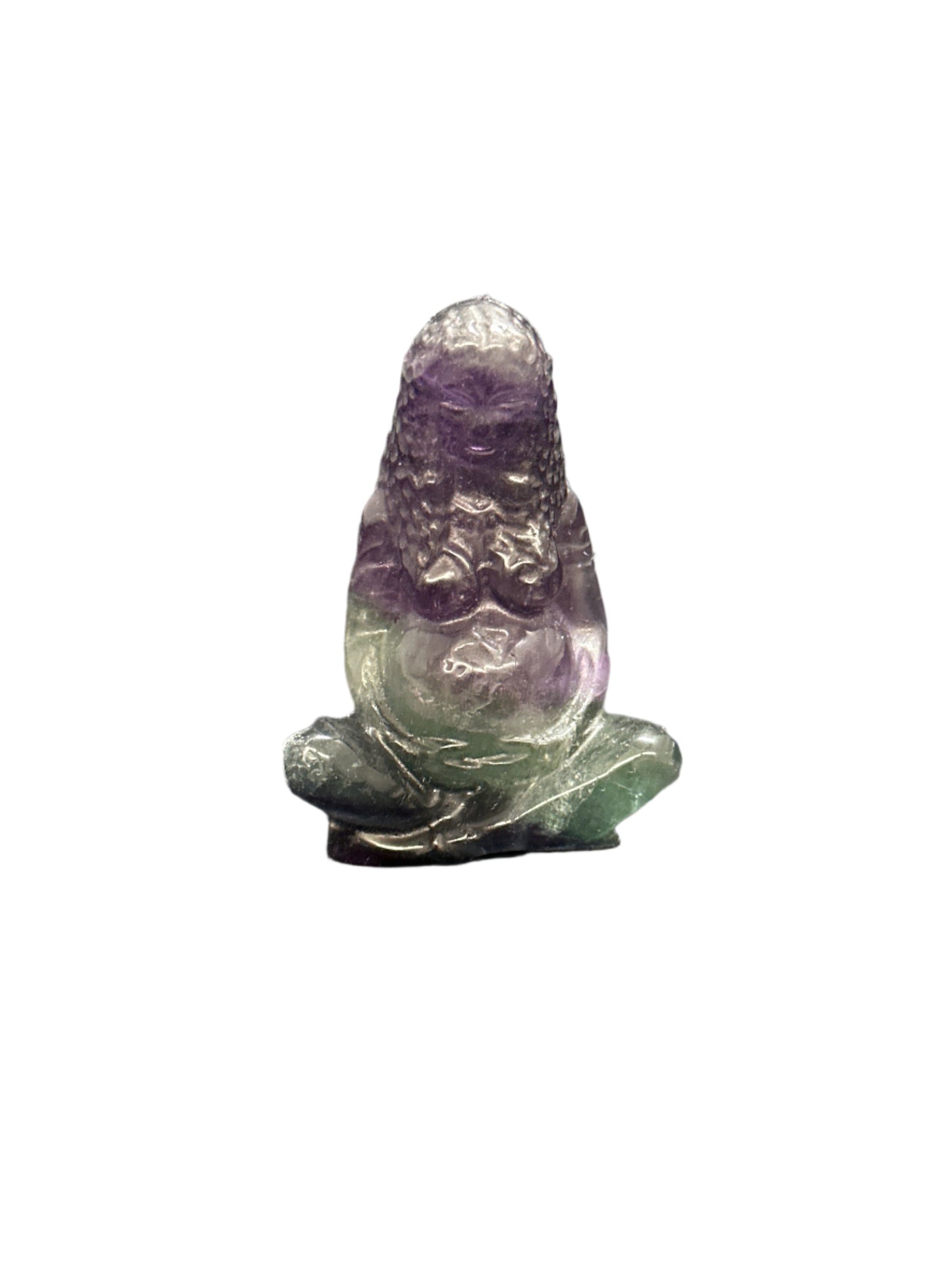 Fluorite Gaia carving