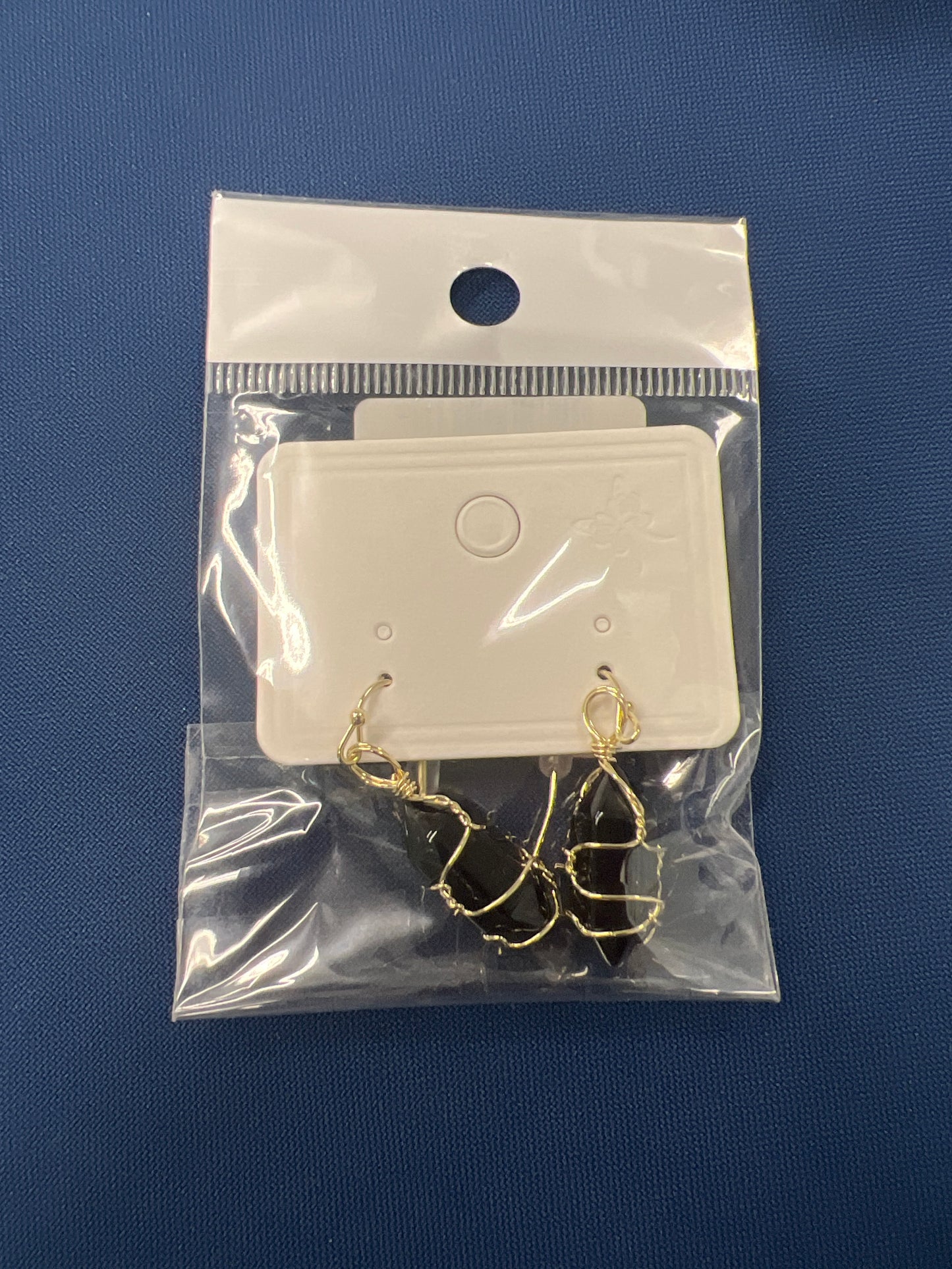 Black Obsidian Wire Wrapped Earrings