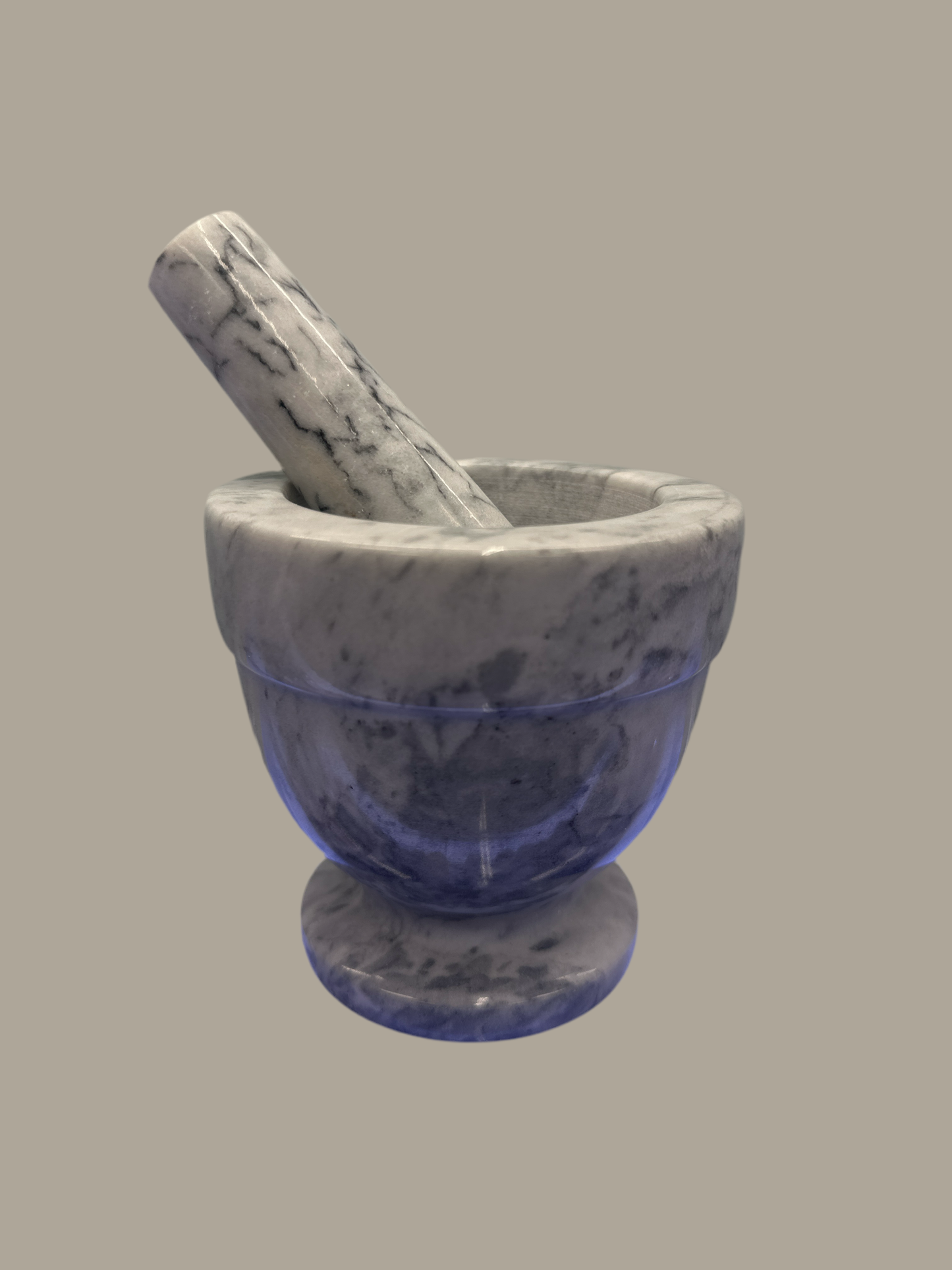 White marble mortar and pestle