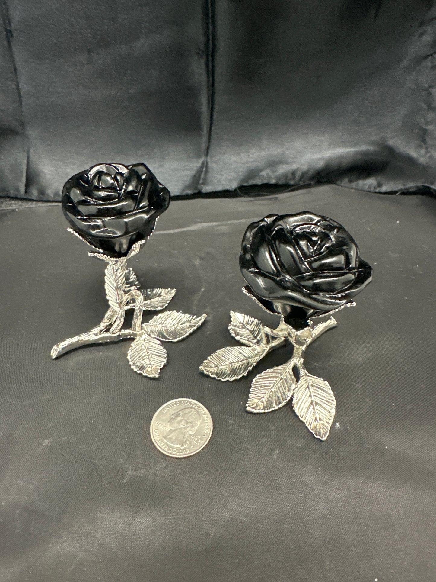 Crystal Rose on metal base