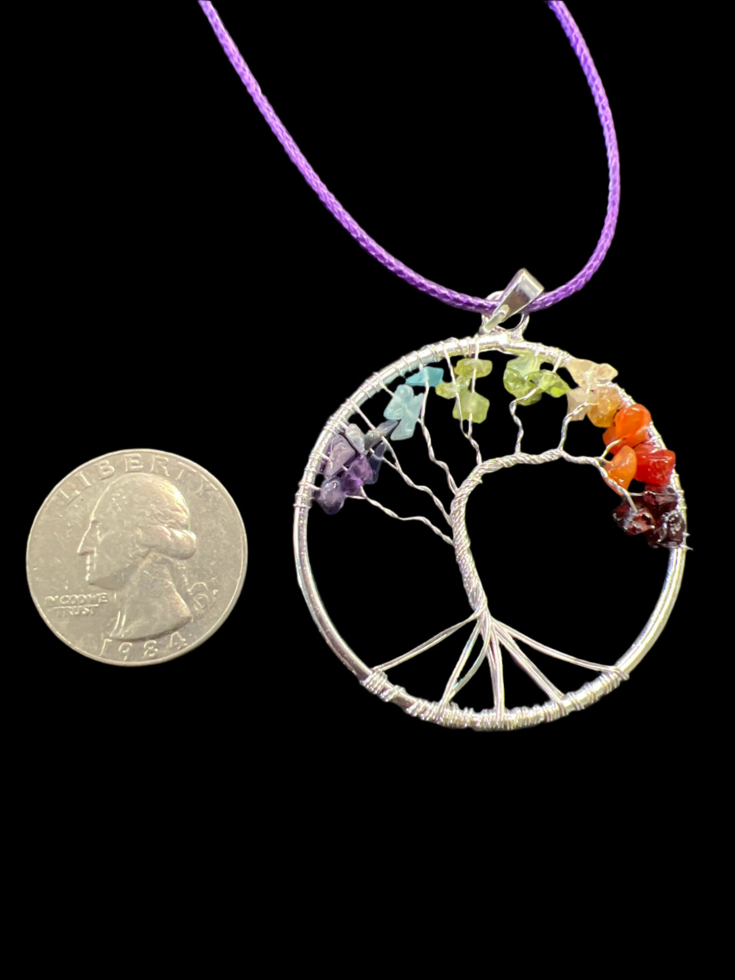 Double Heart Tree of Life Necklace