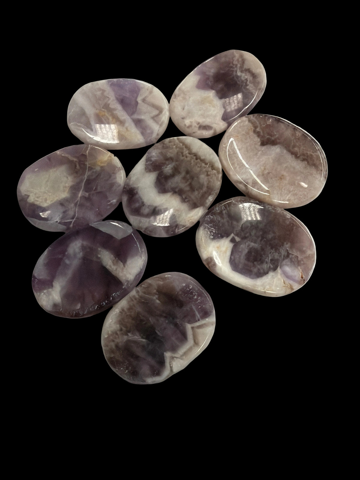 Chevron Amethyst Worry Stone