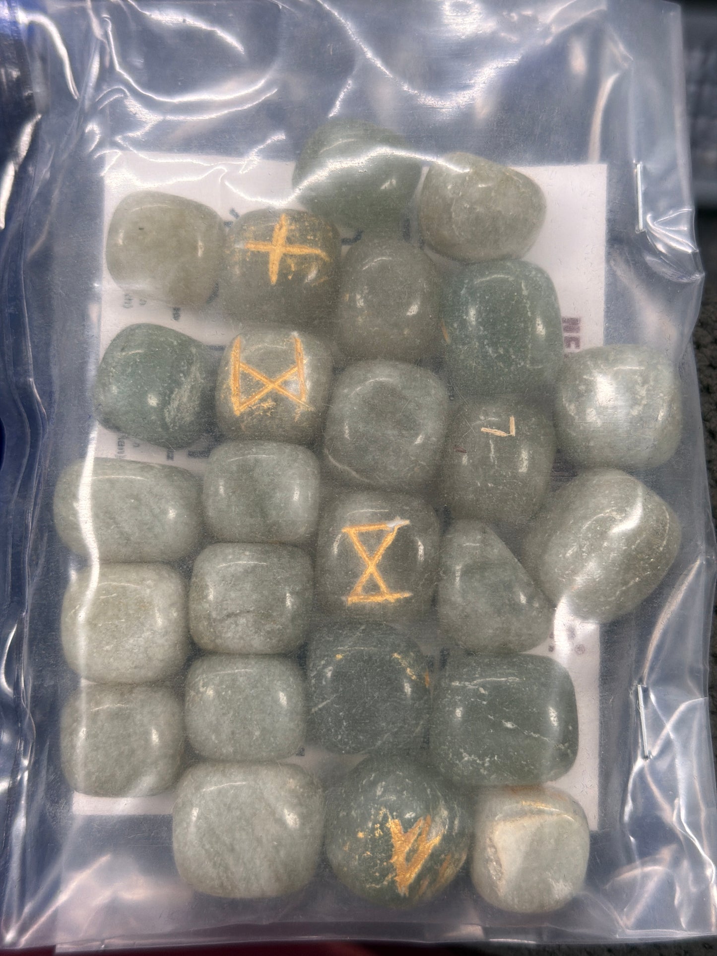 Green Aventurine rune set