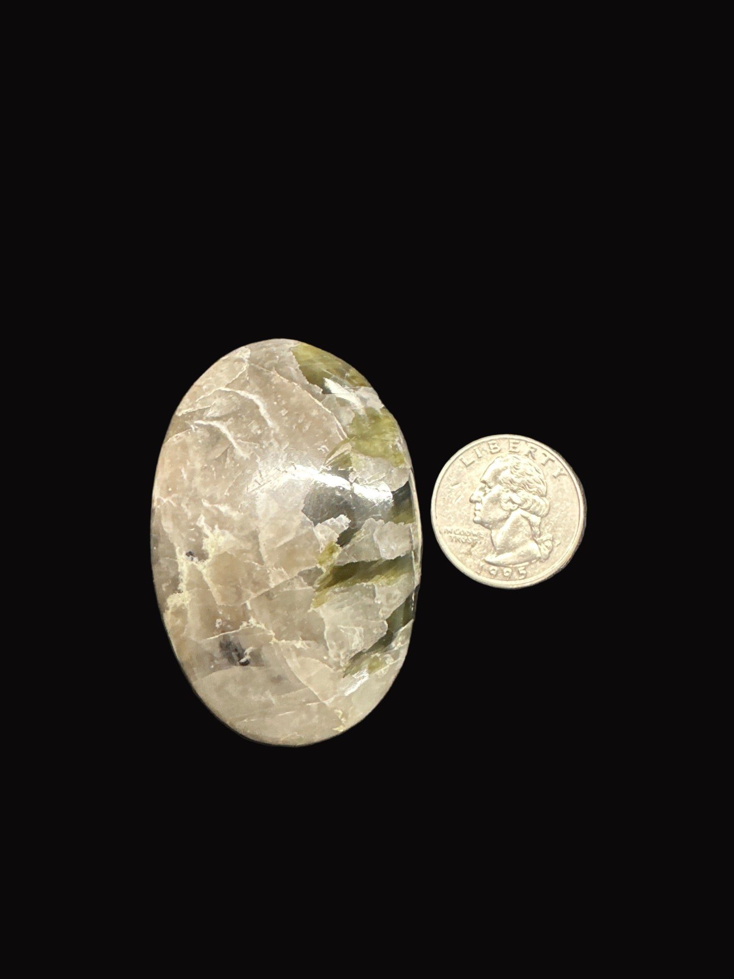 Albite & Green Lepidolite Palm Stone