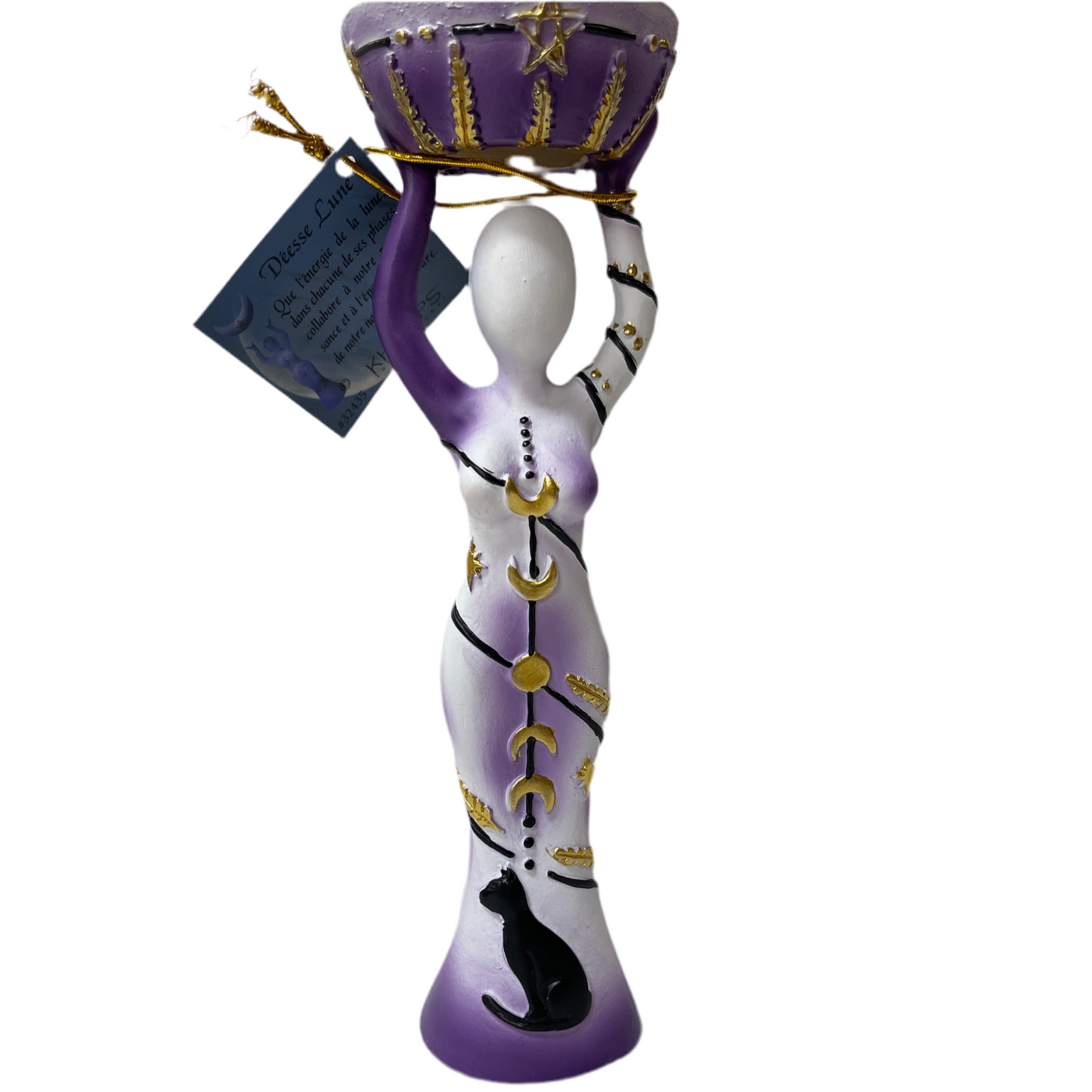 Polyresin T-light Holder: Moon Goddess