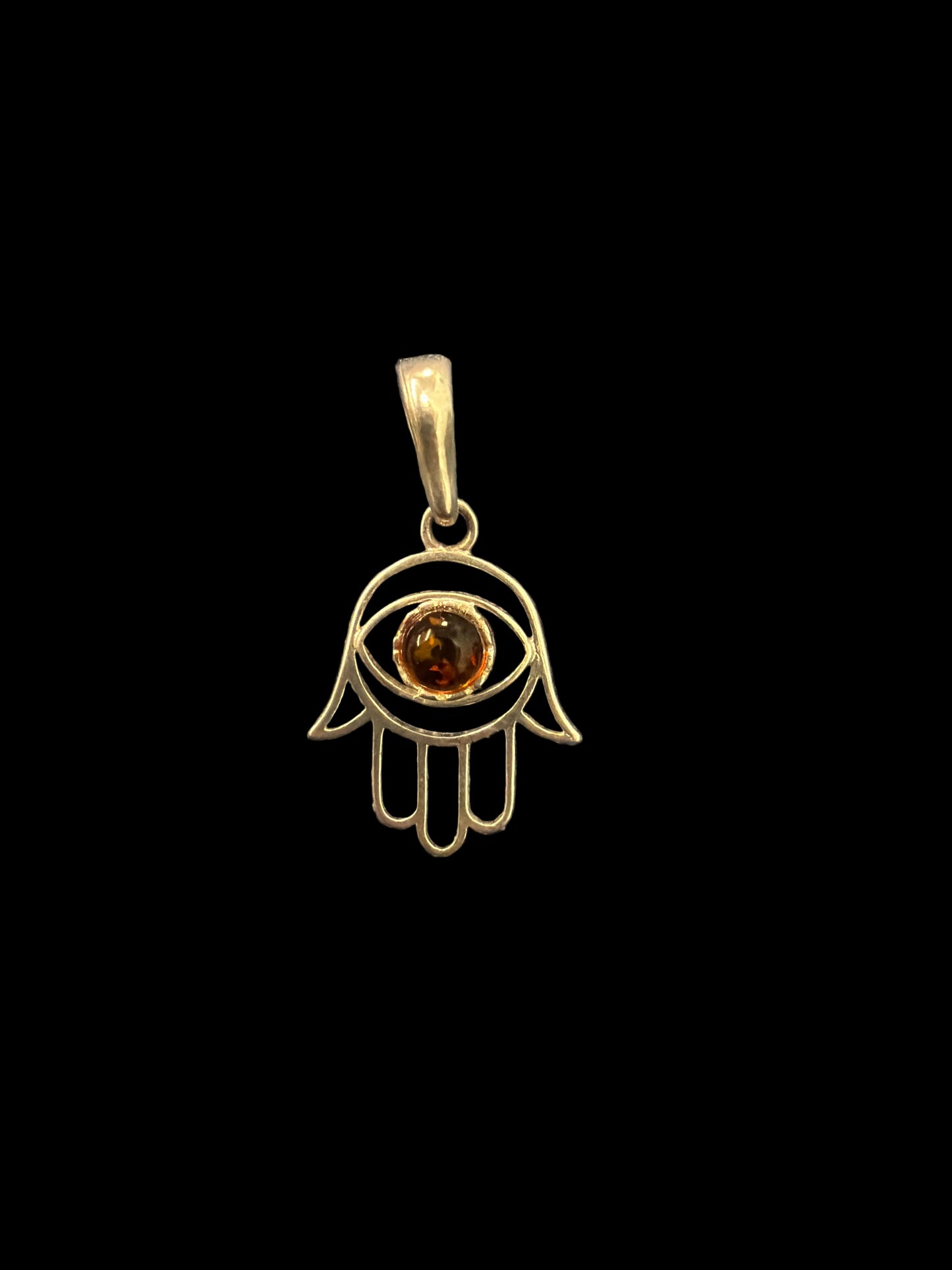 Silver Symbol Amber Necklace