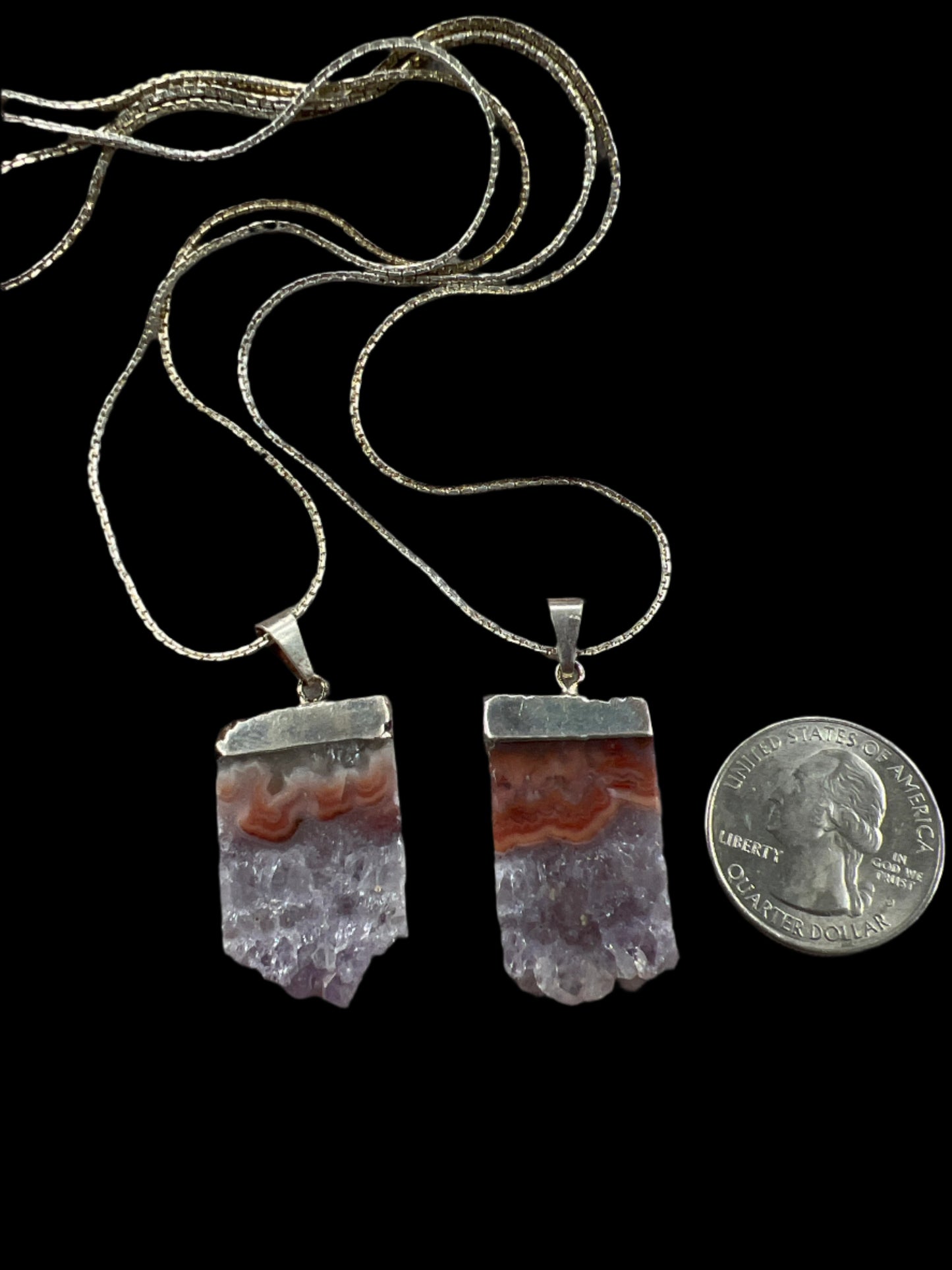 Silver Top Amethyst Necklace