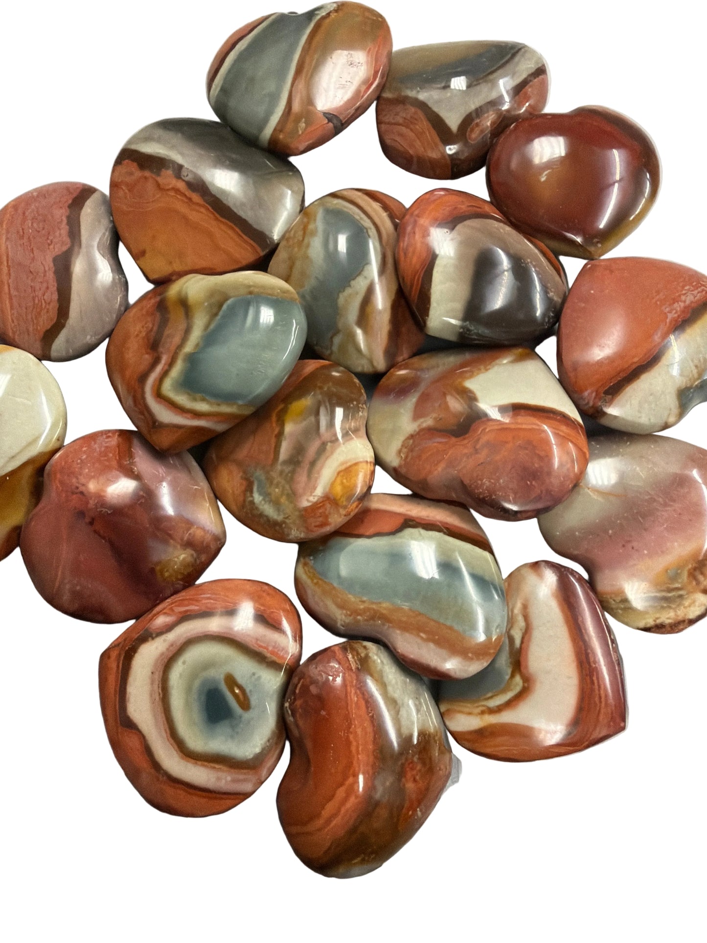 Polychrome Jasper Hearts
