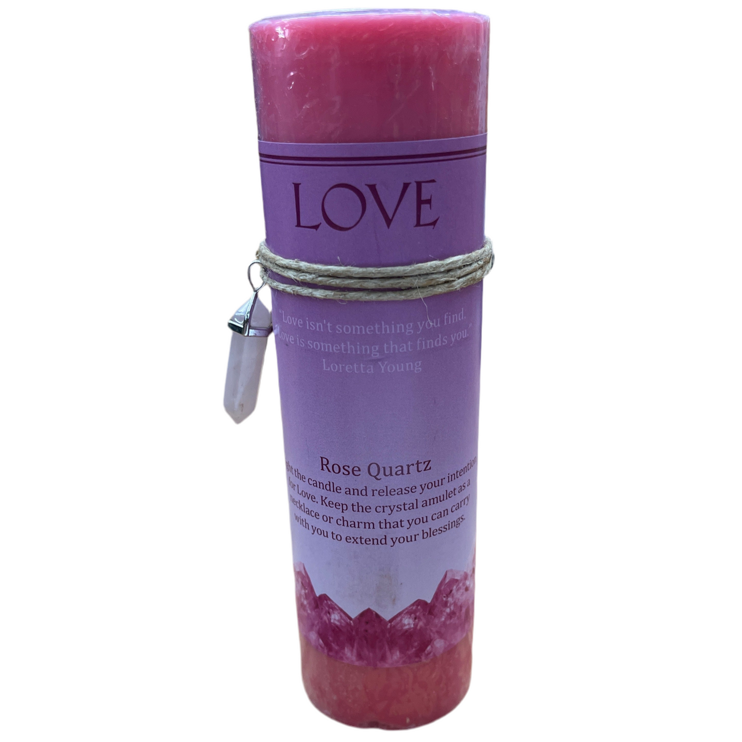 Crystal Energy Candle Love - Rose Quartz