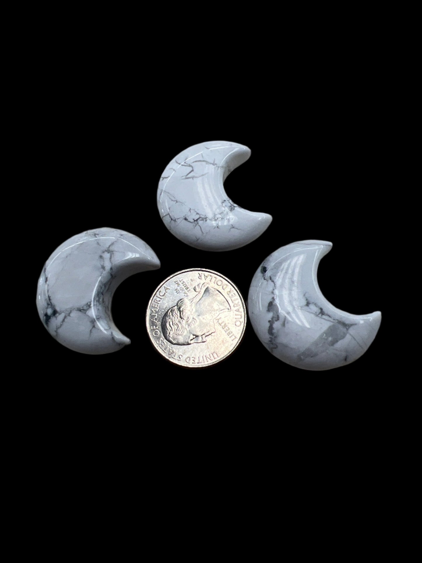 Gemstone Crescent Moon Carvings