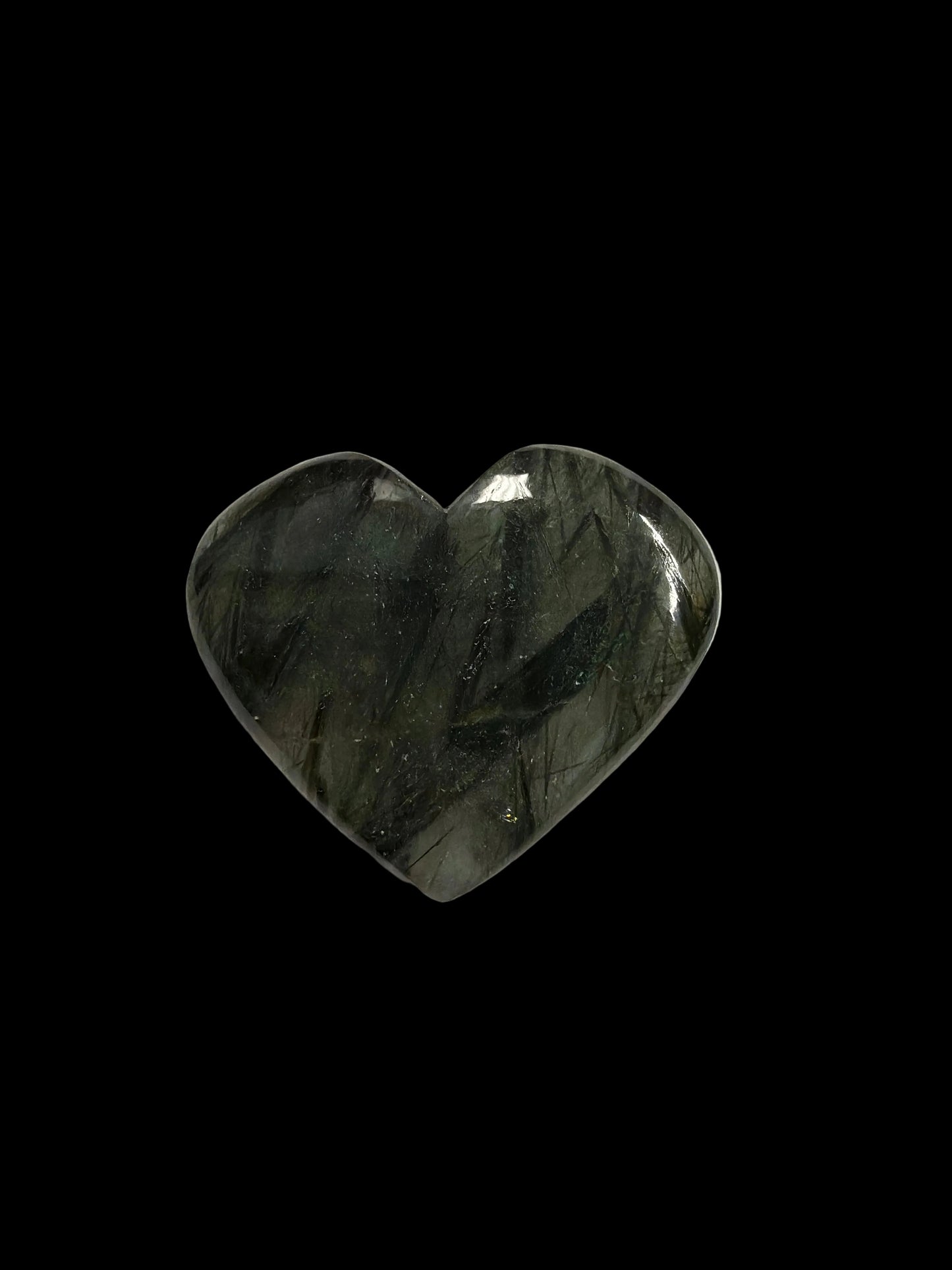 Green Rutile Quartz Palm Stone & Heart