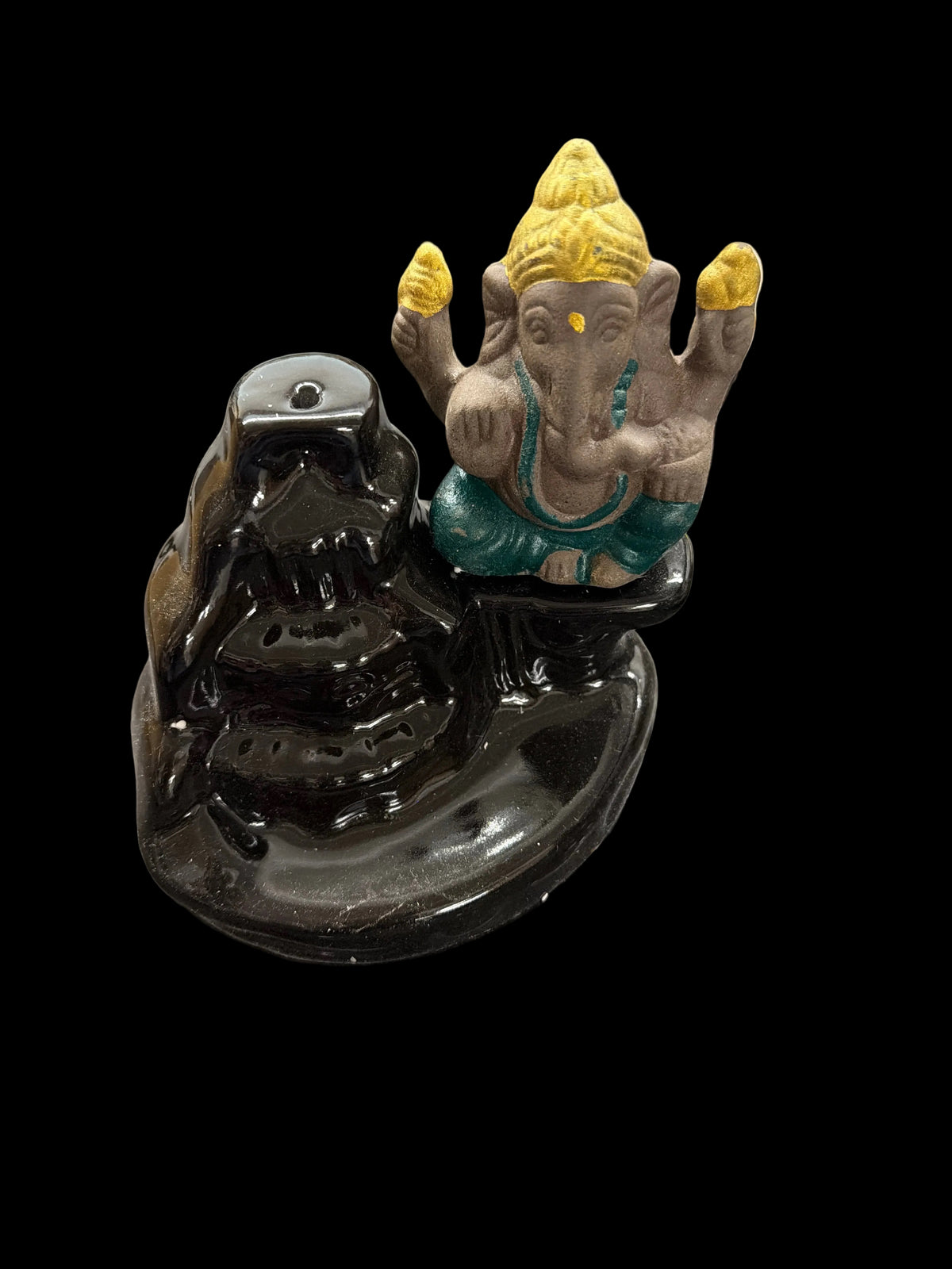 Ceramic Ganesh Backflow Burner (Green)