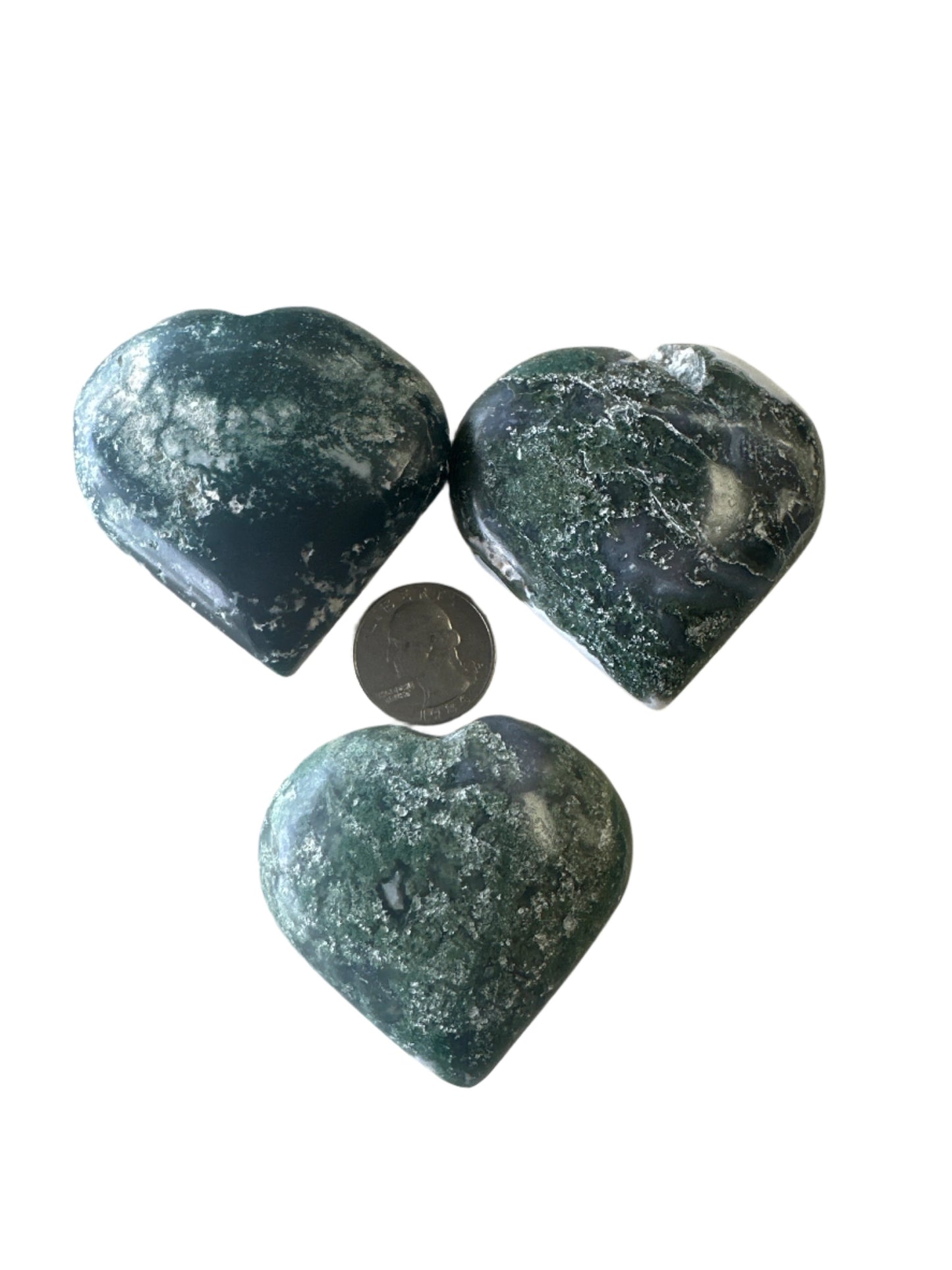 Moss Agate Hearts