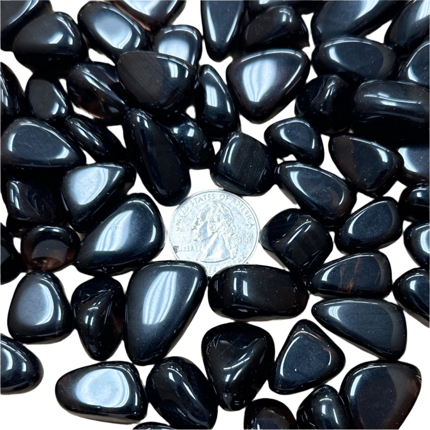 Midnight lace obsidian tumbles