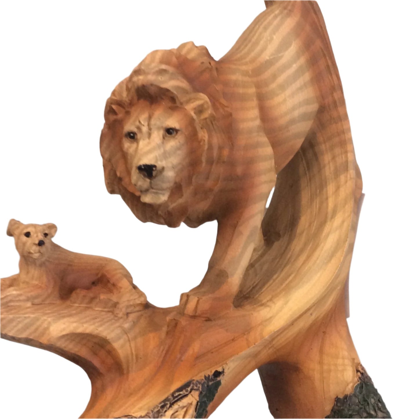 Lion, Tiger, Elephant/Bear Wood Statue