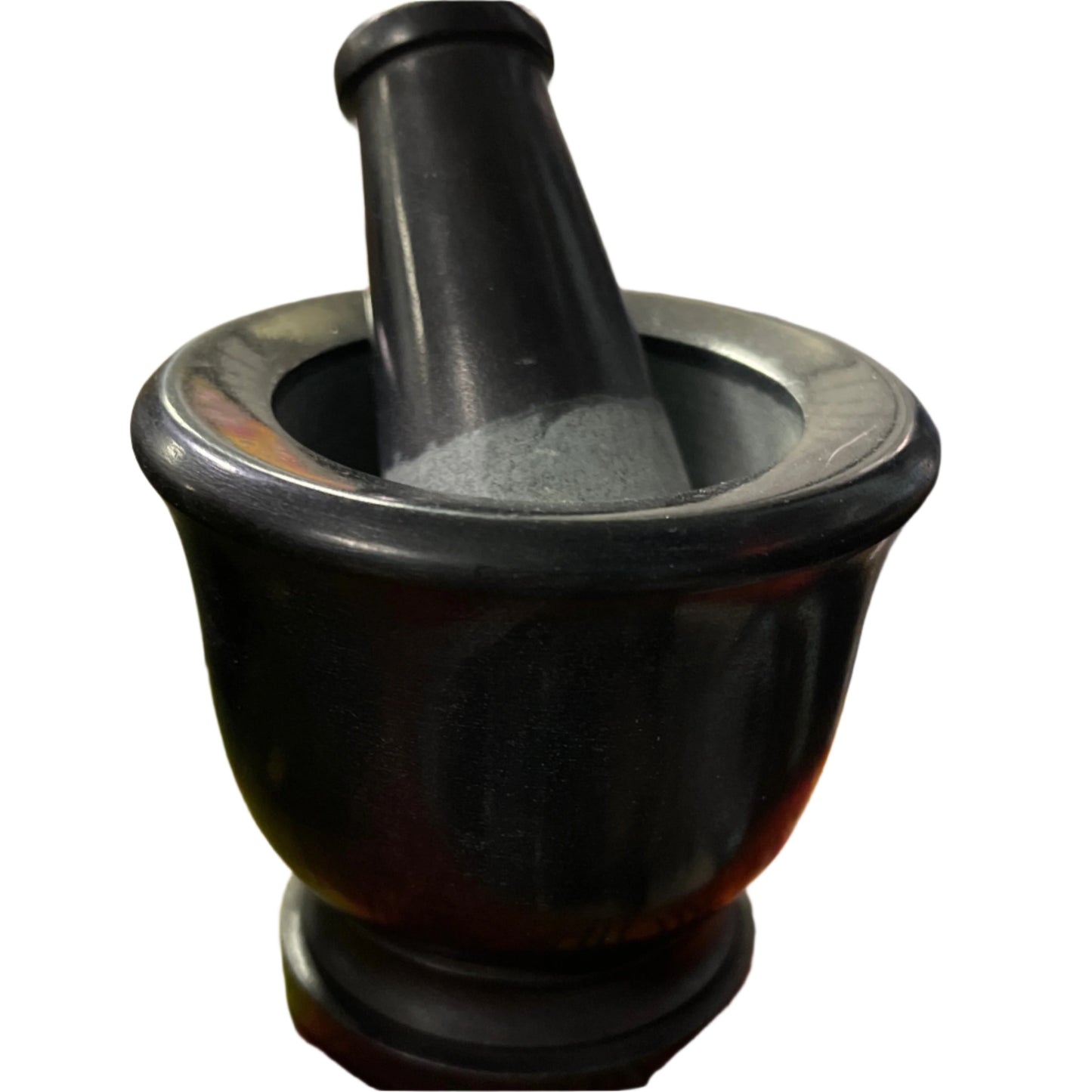 Black mortar and pestle