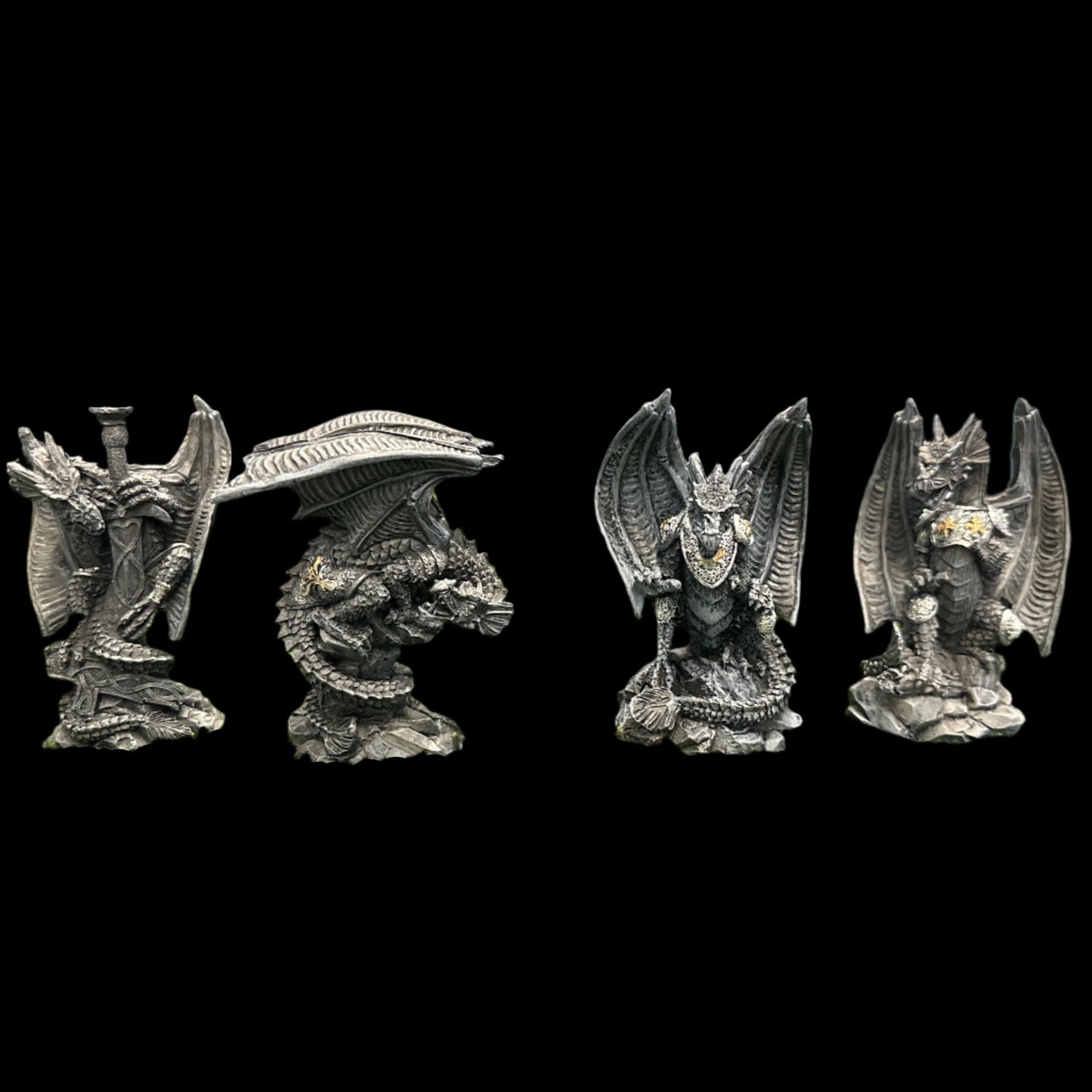 Dragon statue black 3” H