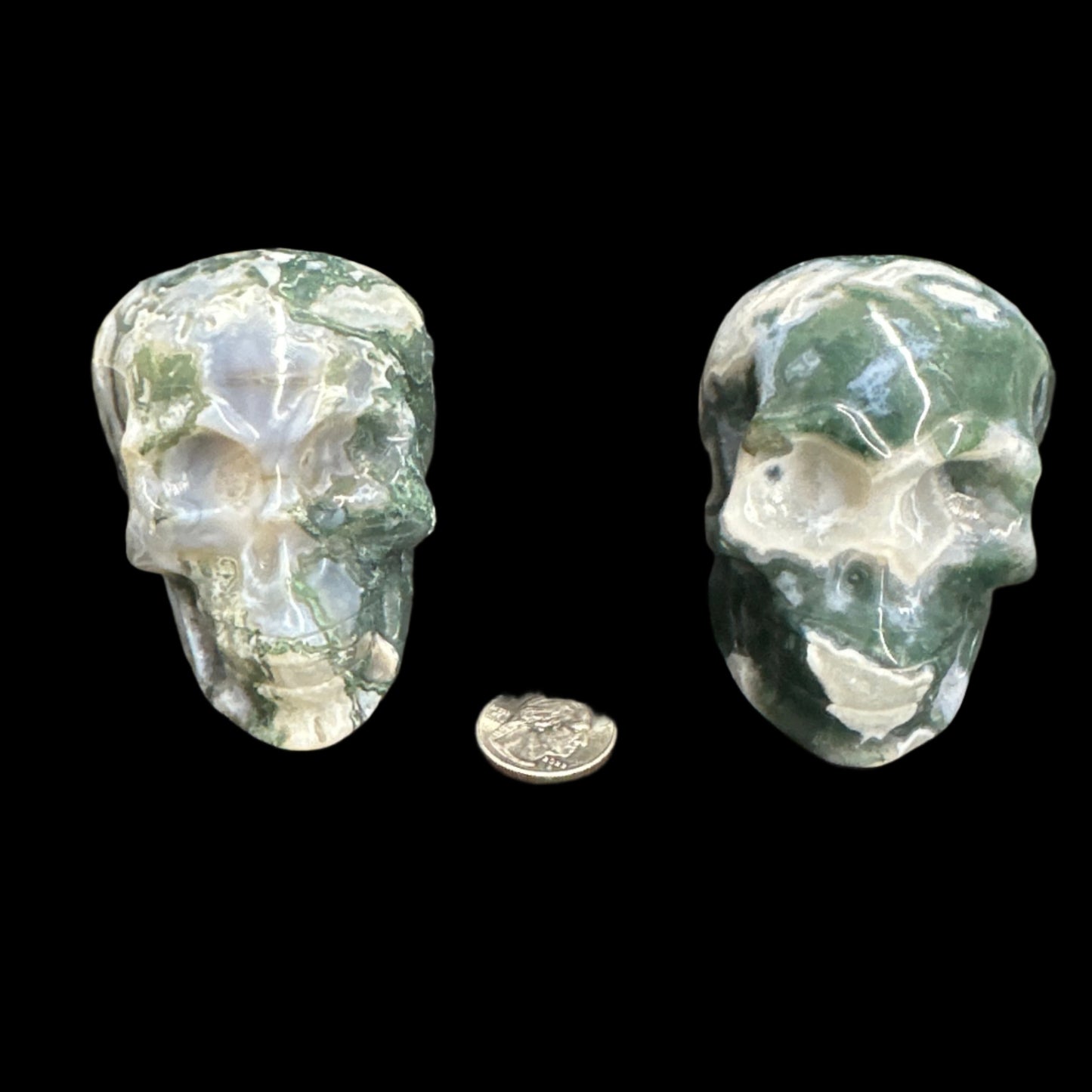 Moss Agate skull