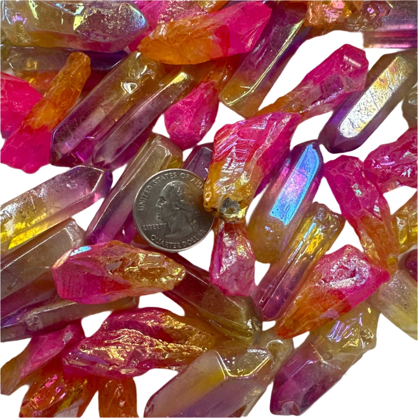 Yellow Rose Aura Quartz