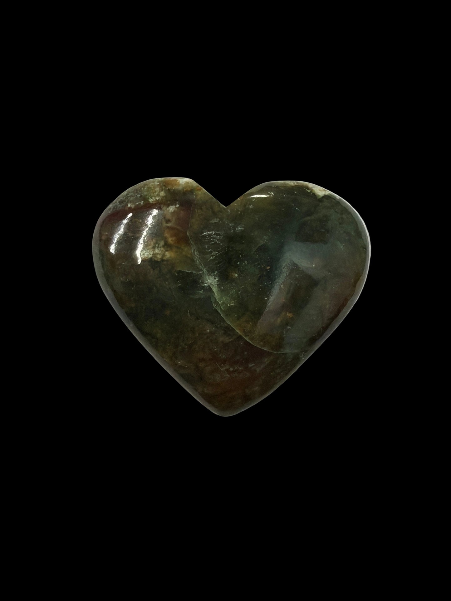 Chrome  Chalcedony Palm Stone & Heart
