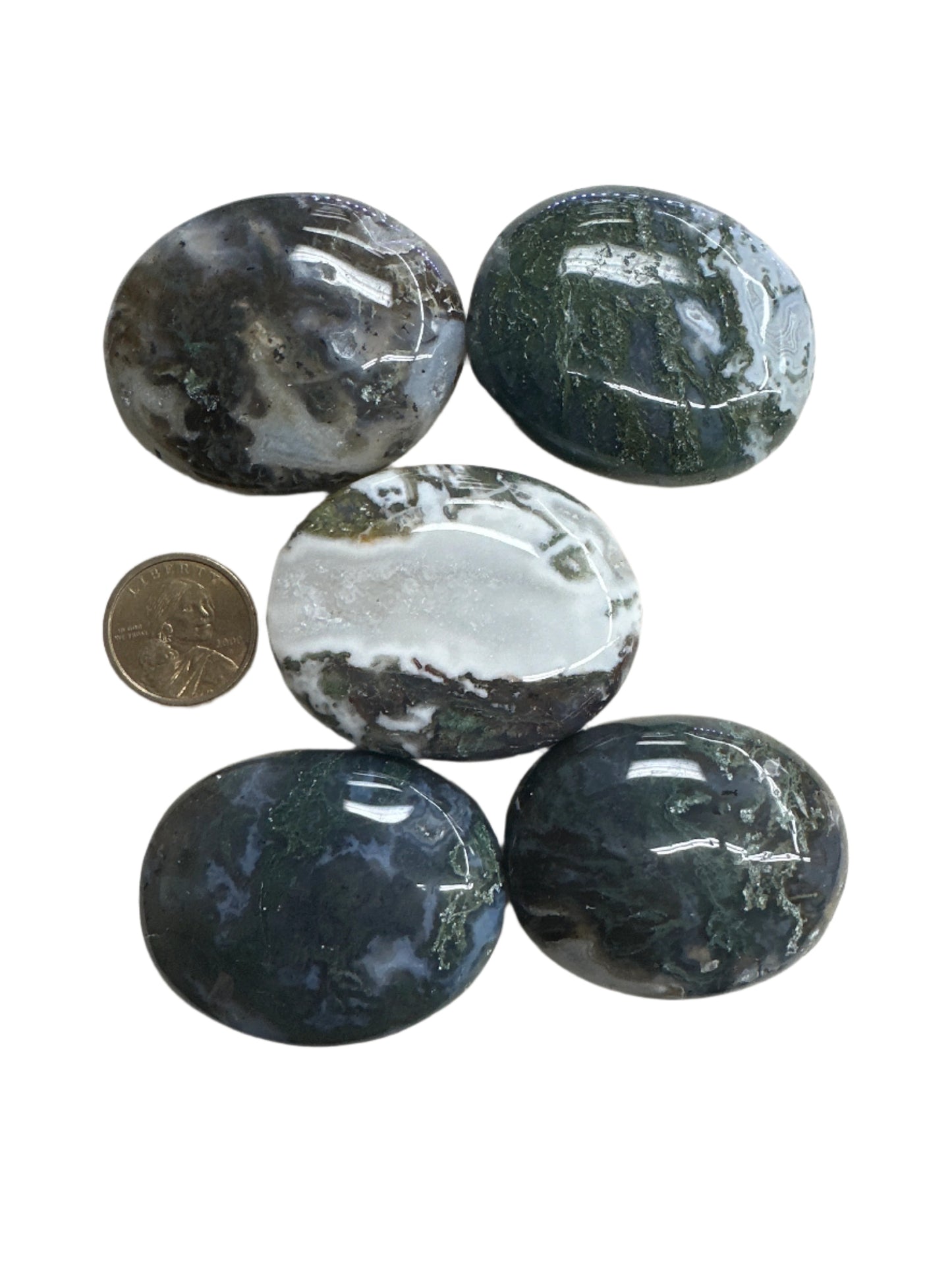 Moss Agate Palm Stone