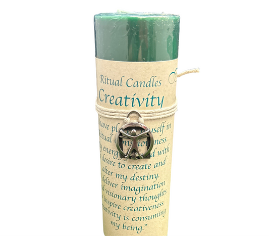 Ritual Candle Creativity Scented Candle / Pewter Pendant