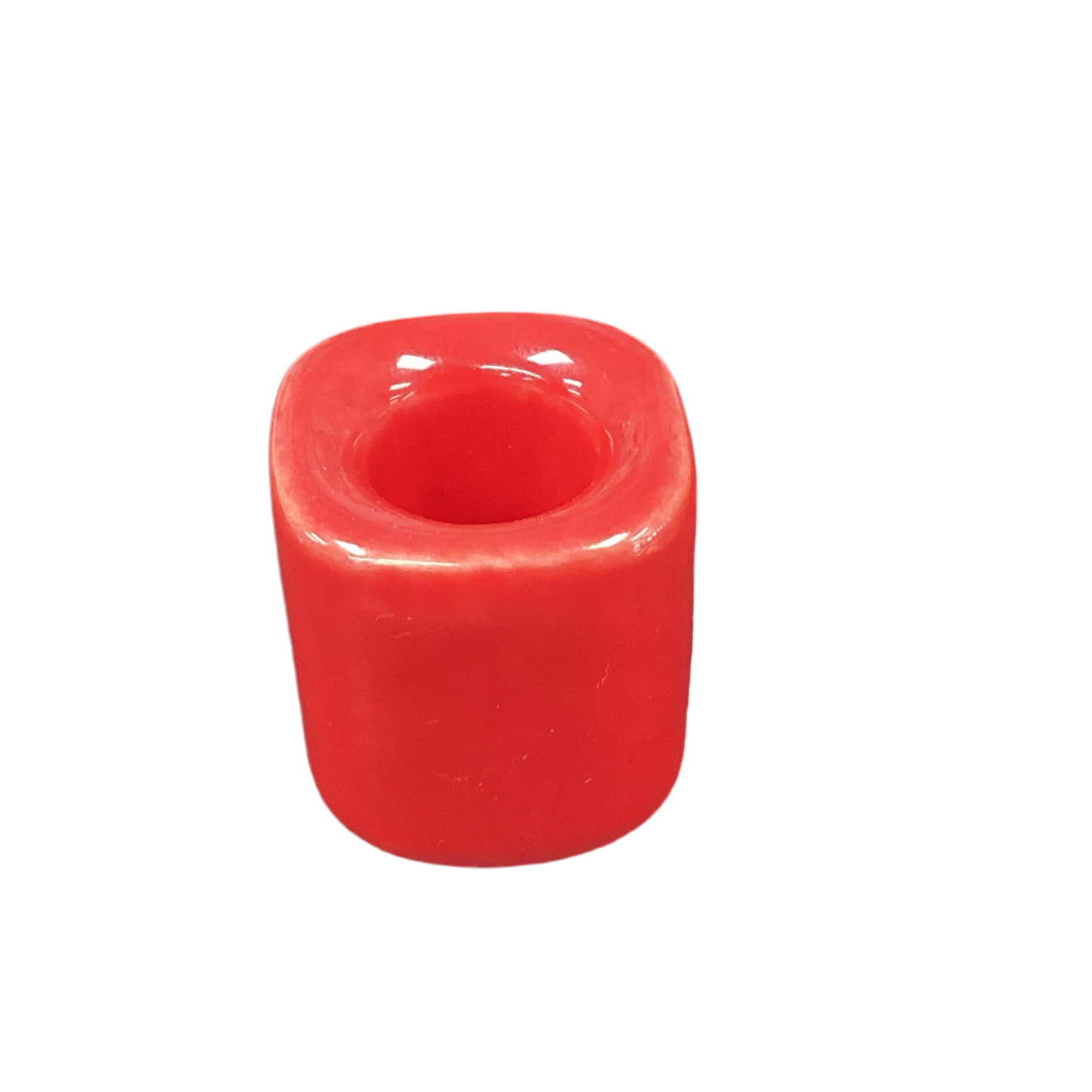 Red ceramic chime candle holder