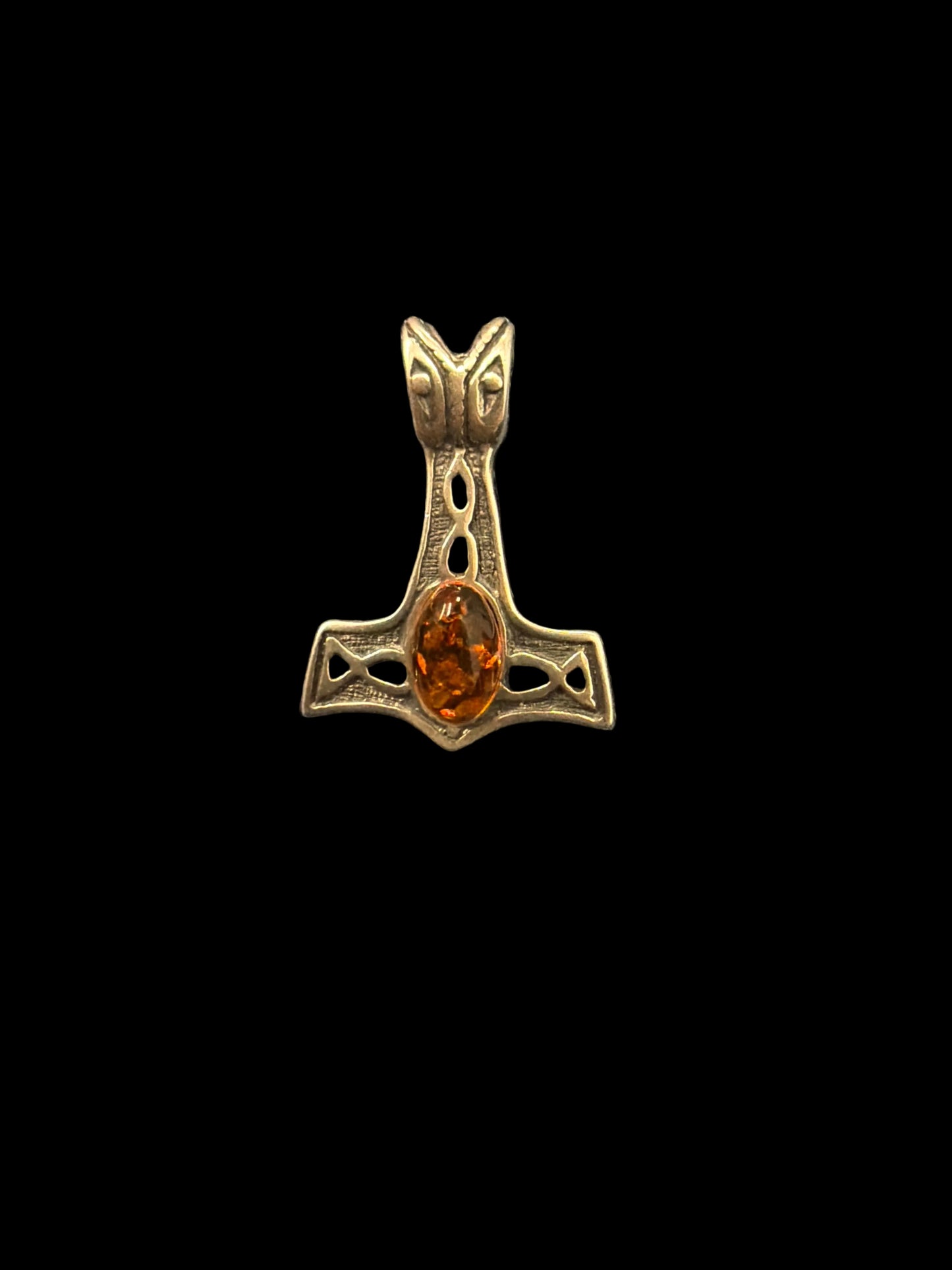 Silver Symbol Amber Necklace