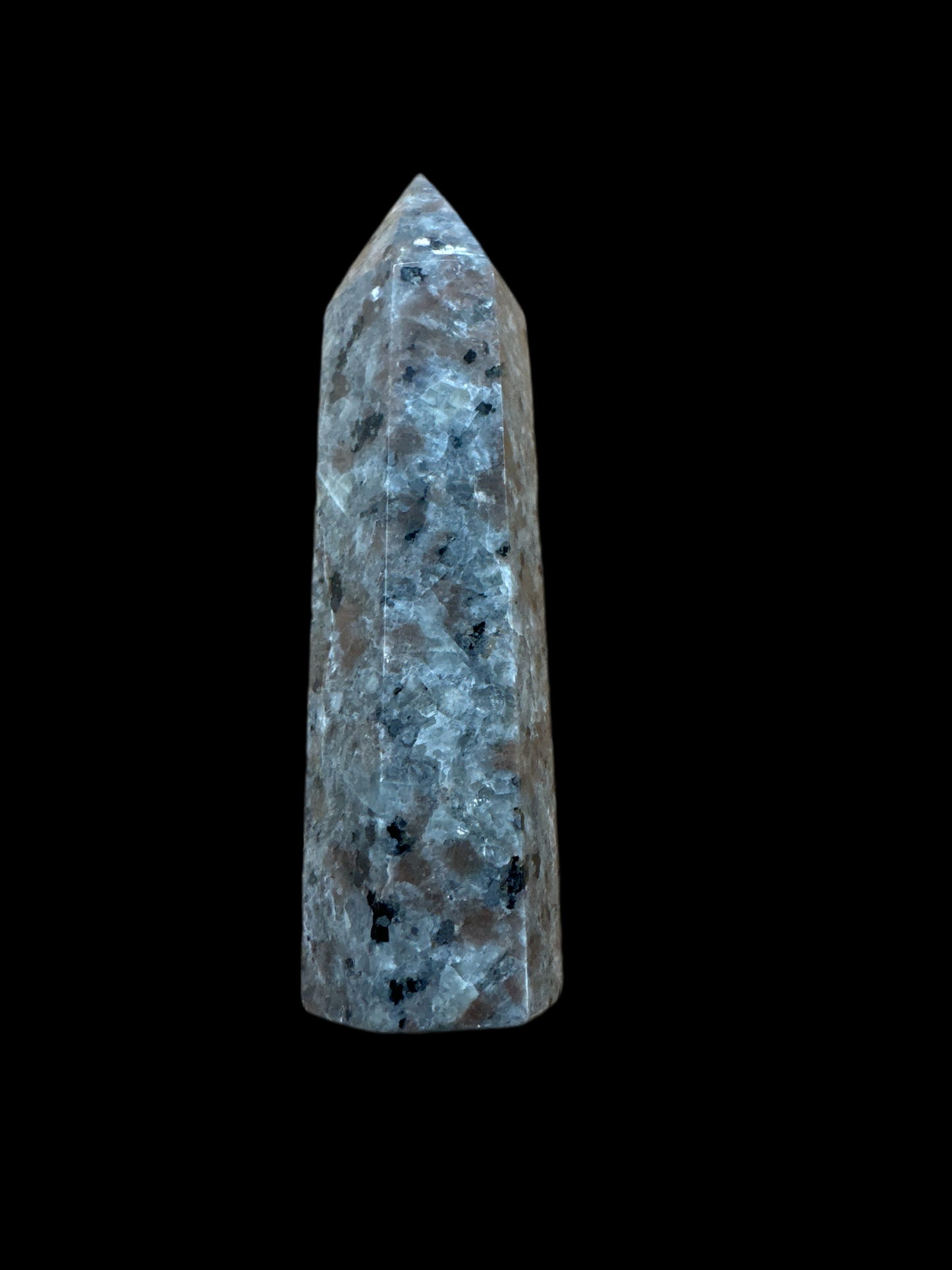 Yooperlite (fluorescent sodalite) Tower 4”H