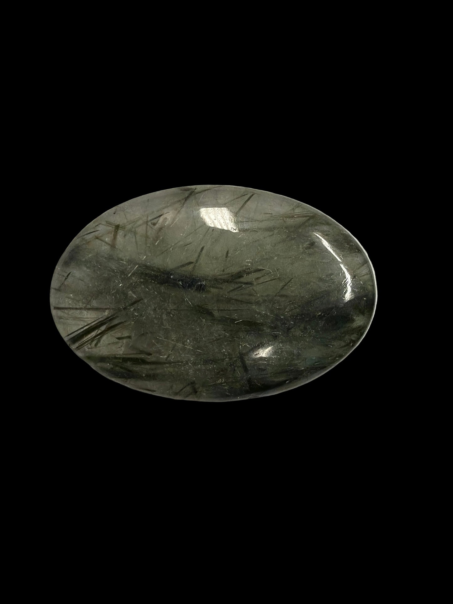 Green Rutile Quartz Palm Stone & Heart
