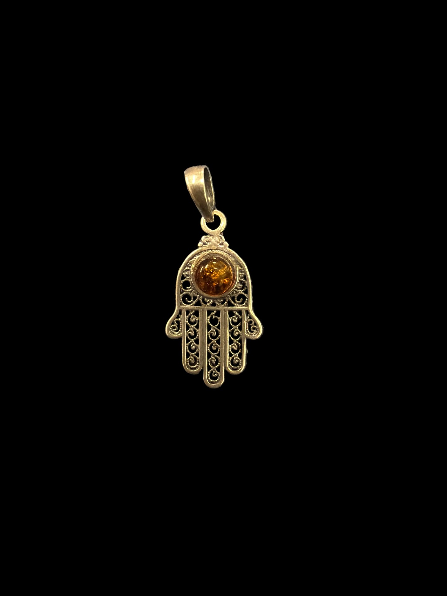 Silver Symbol Amber Necklace