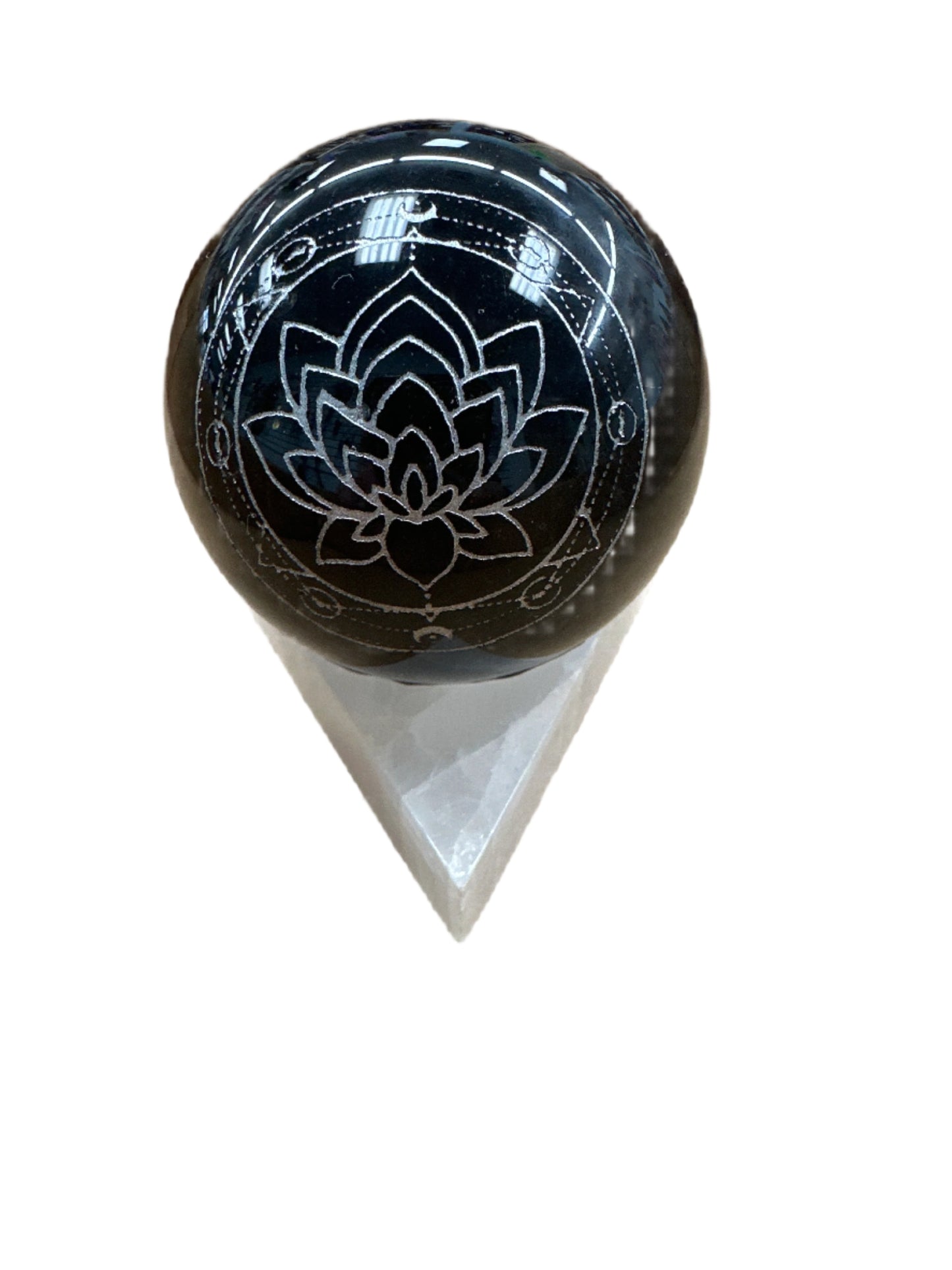 Carved Obsidian Sphere