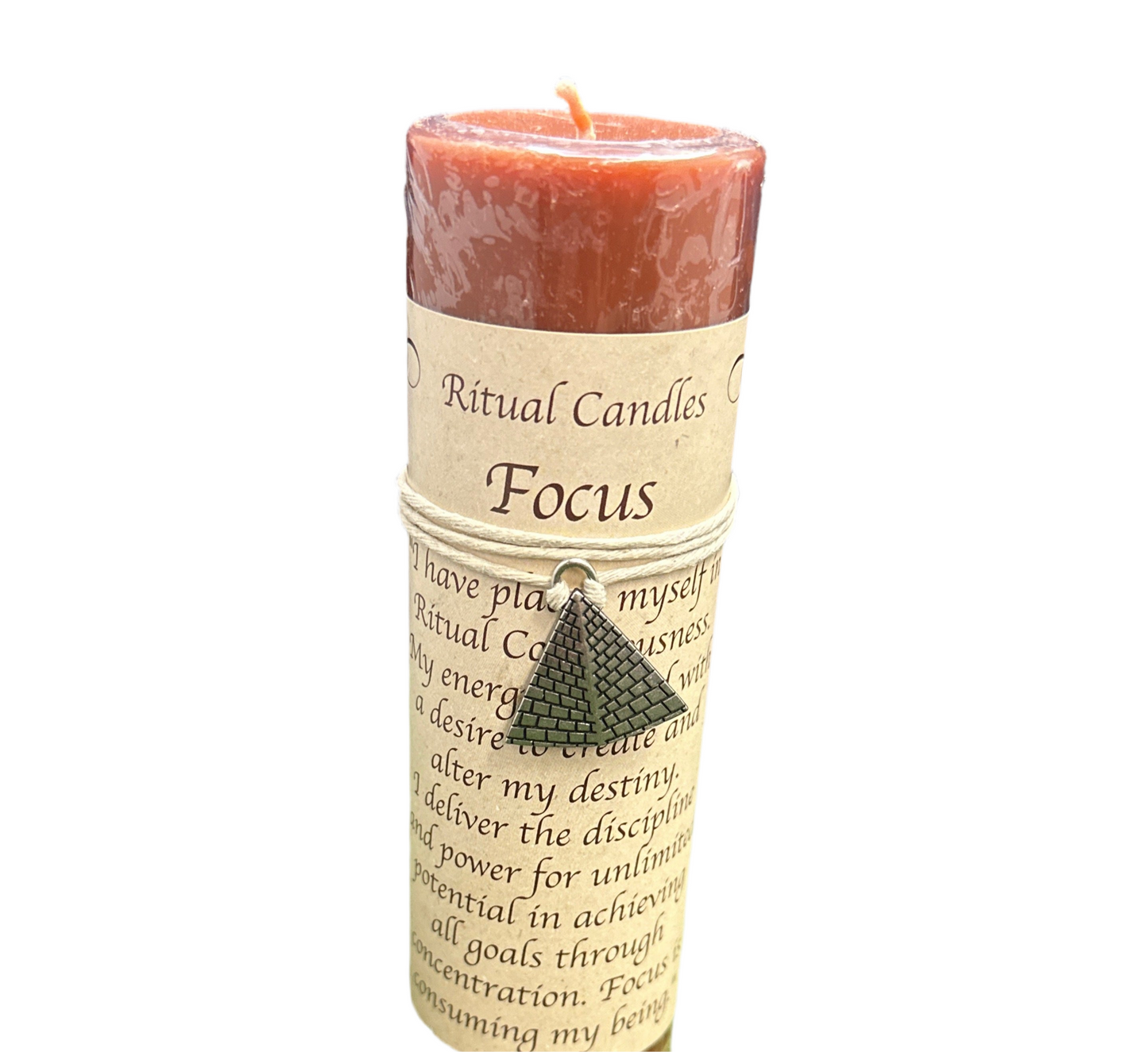 Ritual Candle Focus Scented Candle / Pewter Pendant