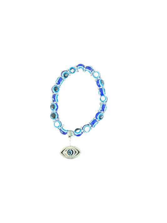 Blue Evil Eye Bracelet w/charm