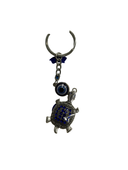 Evil Eye Turtle Keychain