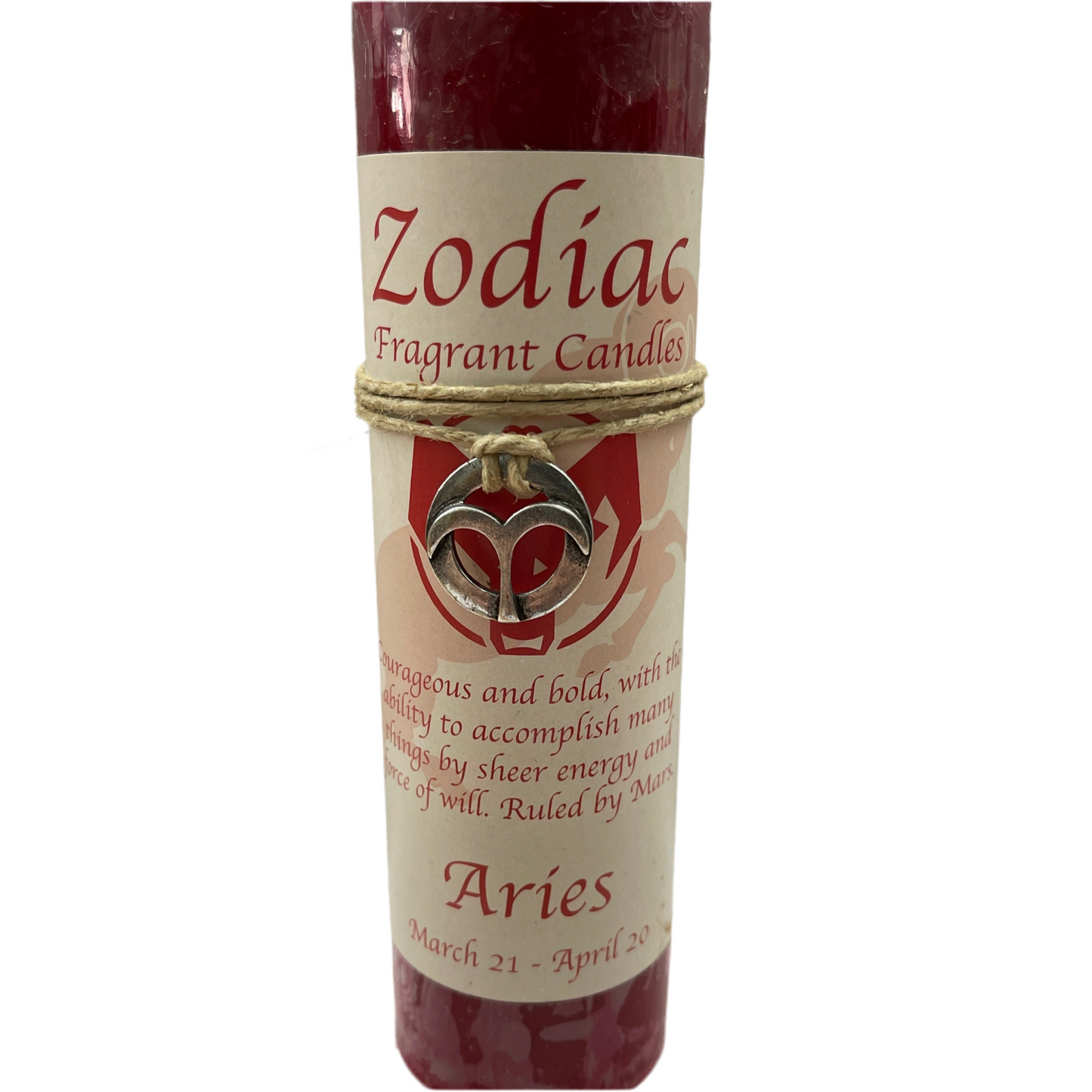 Zodiac Candle Aries Scented Candle / Pewter Pendent