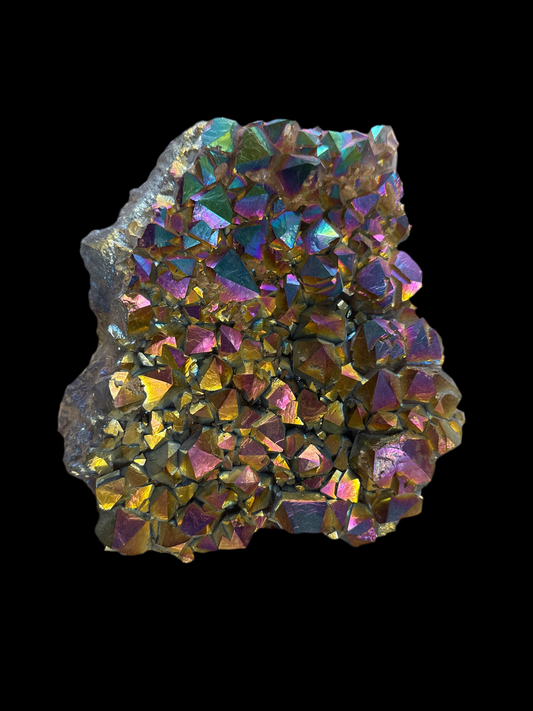 Rainbow Aura Amethyst clusters