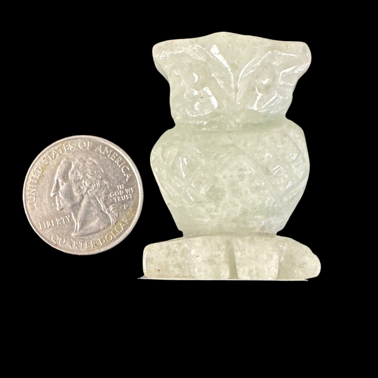 Owl Aventurine Carving