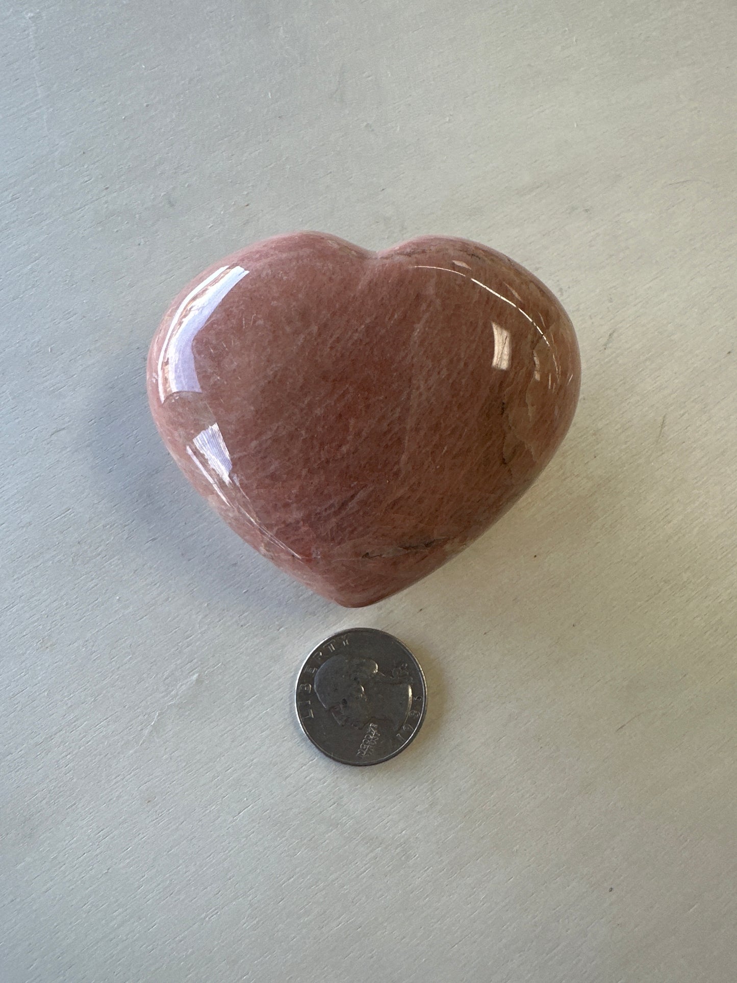 Peach Moonstone Heart