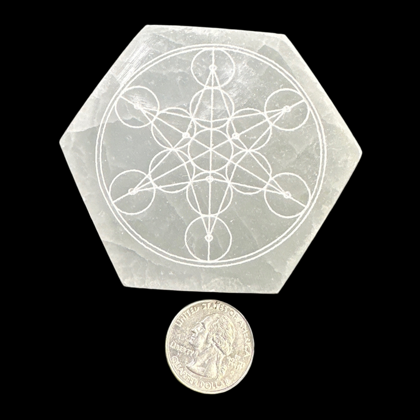 Selenite Plate - Metatron Cube