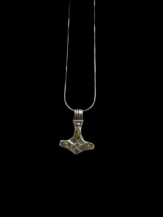 Silver Symbol Amber Necklace