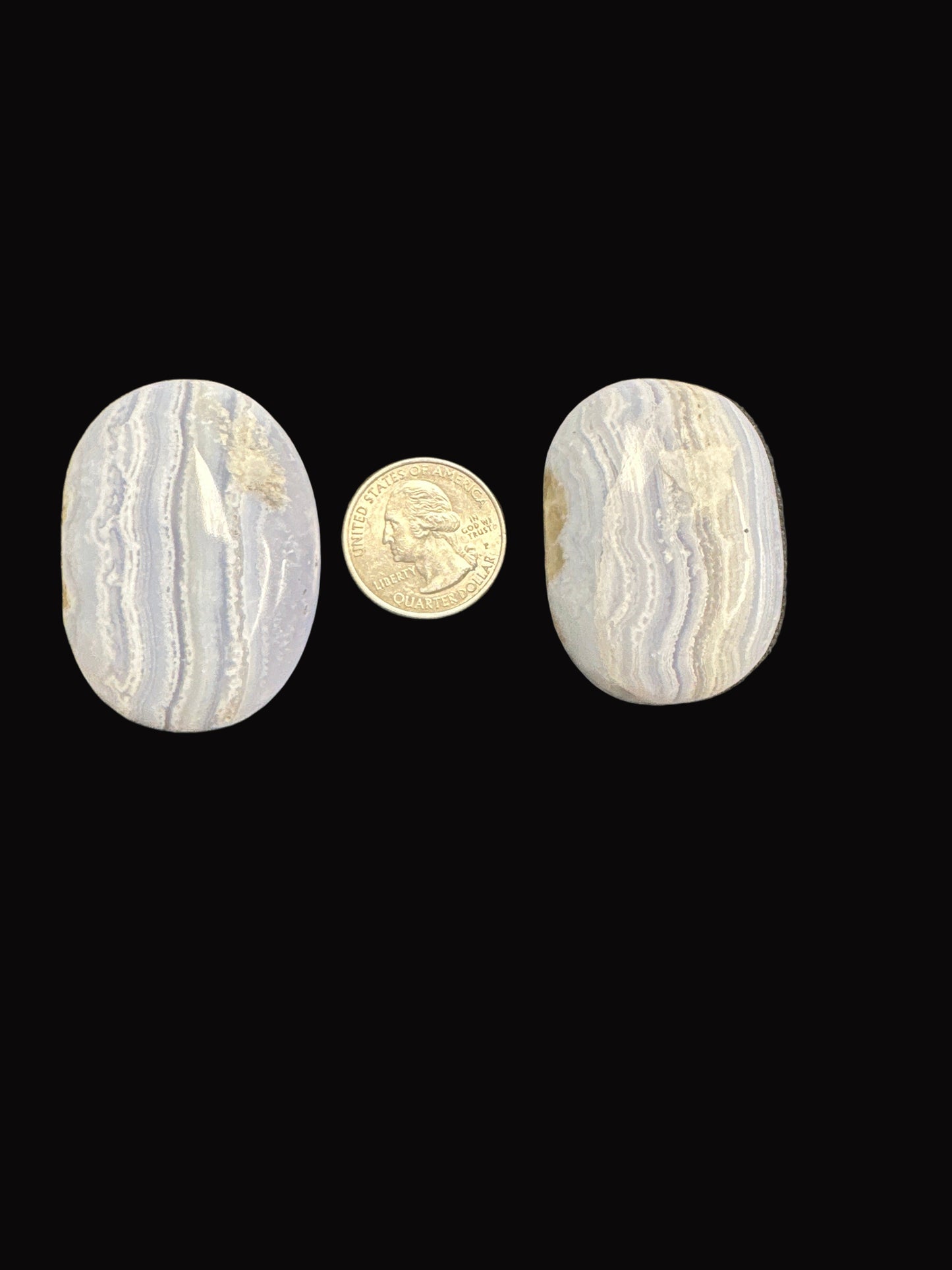 Blue Lace Agate Palm Stone