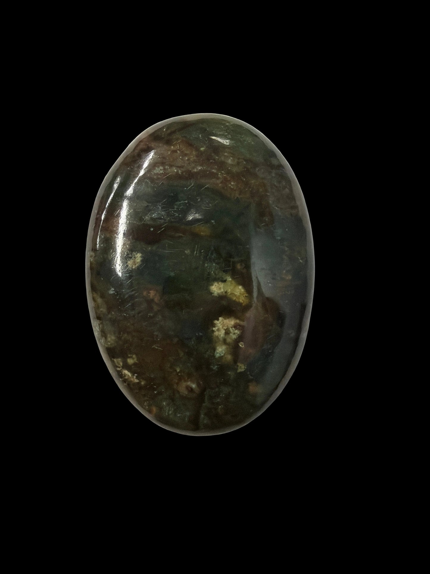 Chrome  Chalcedony Palm Stone & Heart